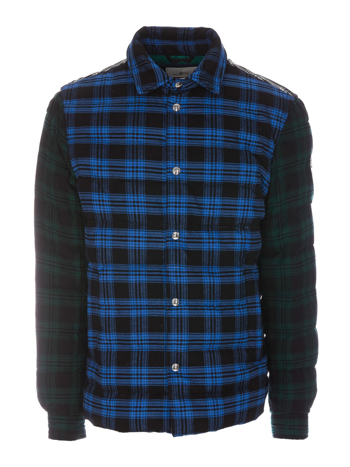 Woolrich Check Motif Padded Shirt Jacket In Blue