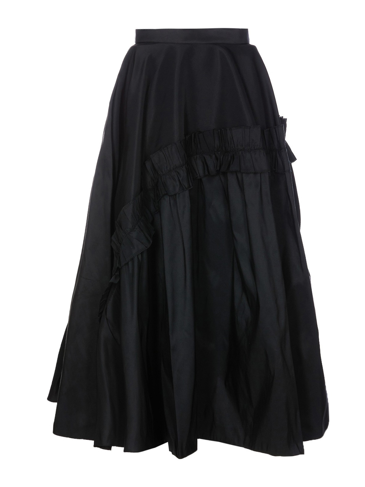 Alexander Mcqueen Ruched detail wide model long skirt