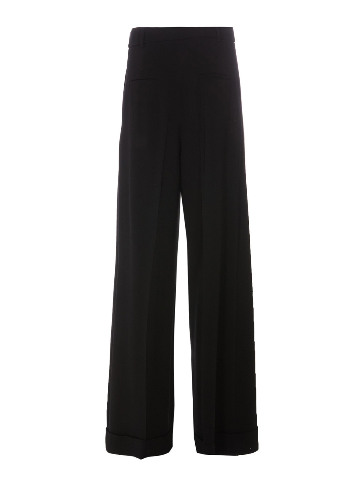 Shop Moschino Wide Leg Casual Trousers In Black