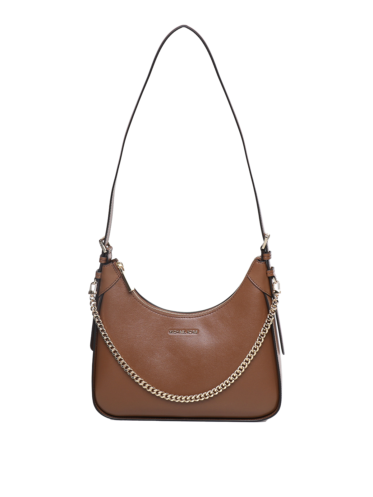 Michael Michael Kors Leather Bag With Chain In Brown