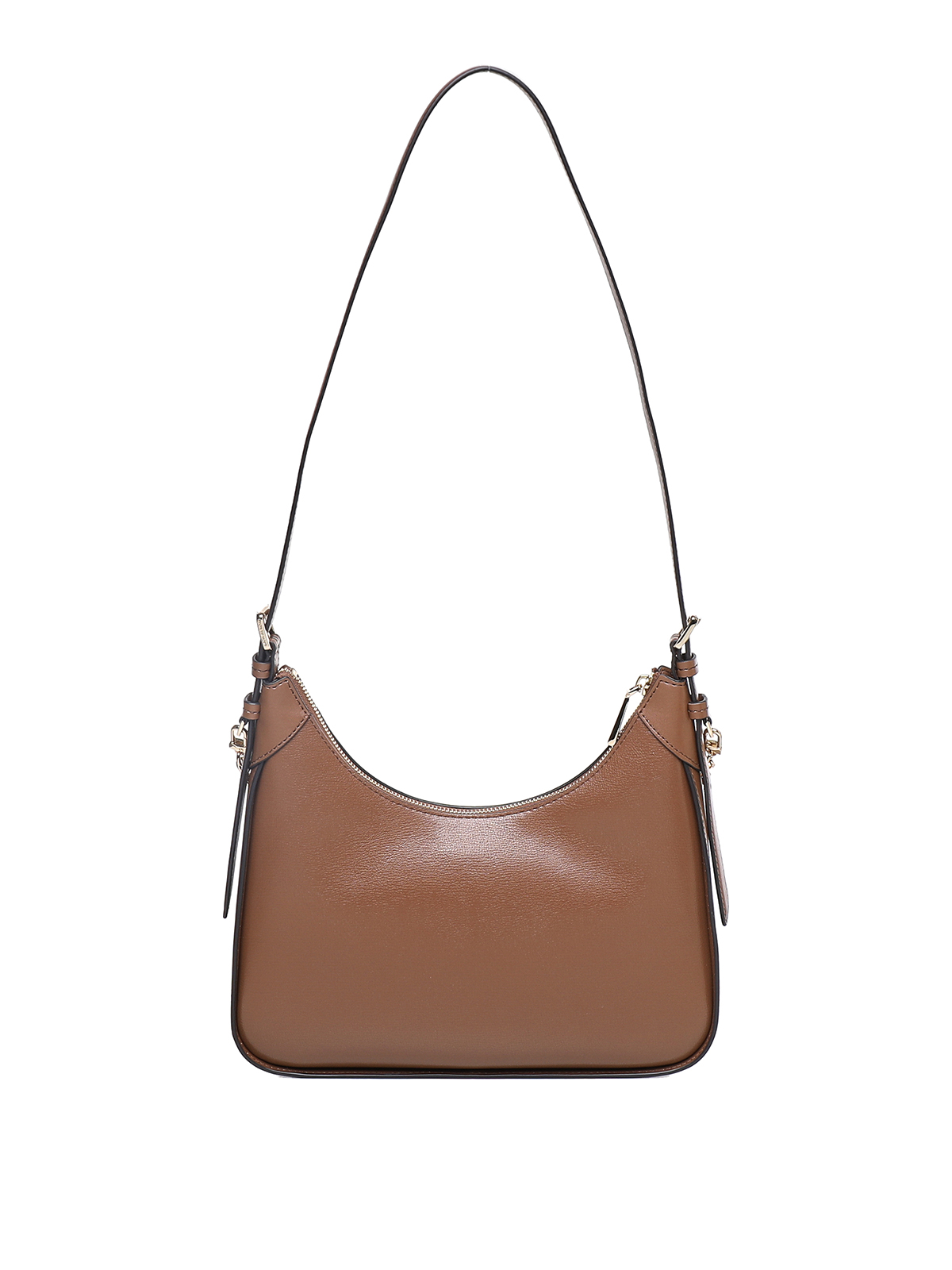 Shop Michael Michael Kors Leather Bag With Chain In Brown