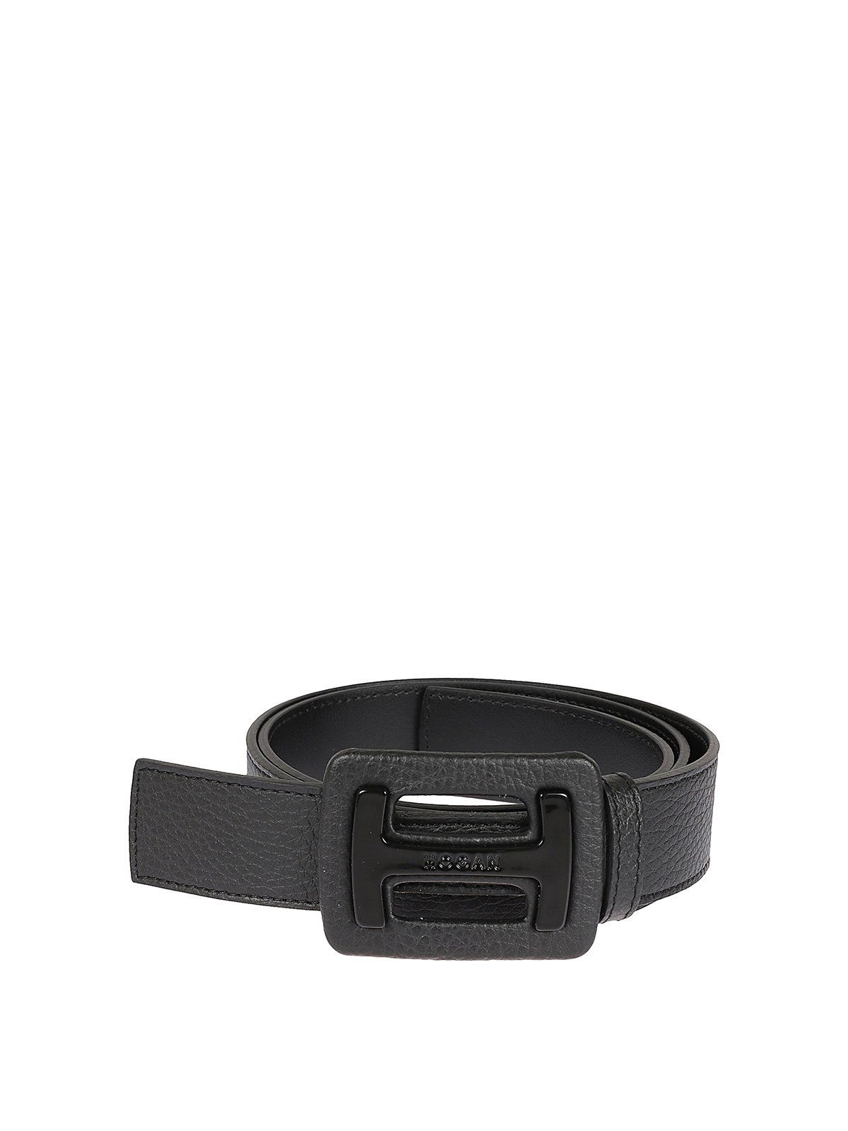Shop Hogan Leather Belt In Negro