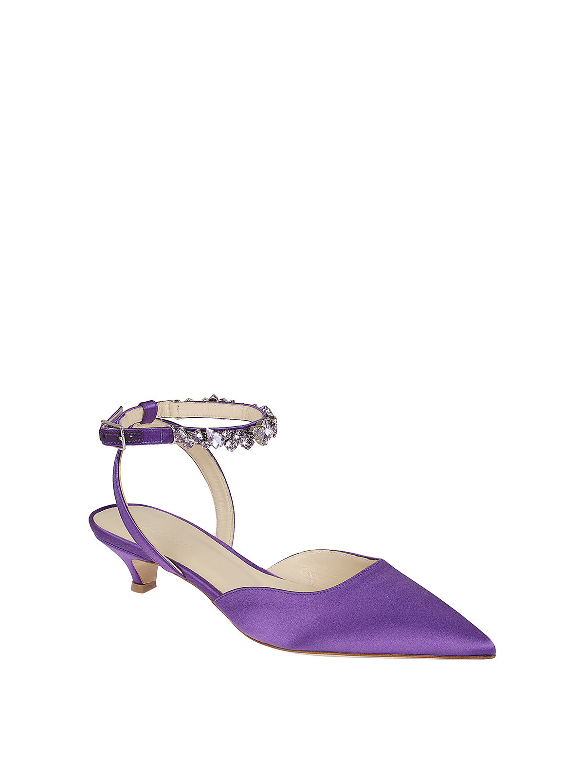 Shop P.a.r.o.s.h Satin Sandals In Purple
