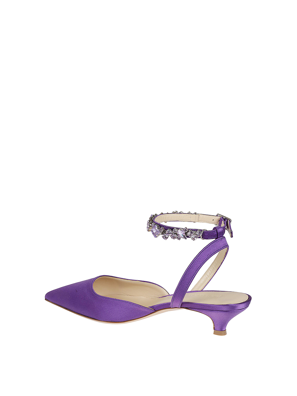 Shop P.a.r.o.s.h Satin Sandals In Purple