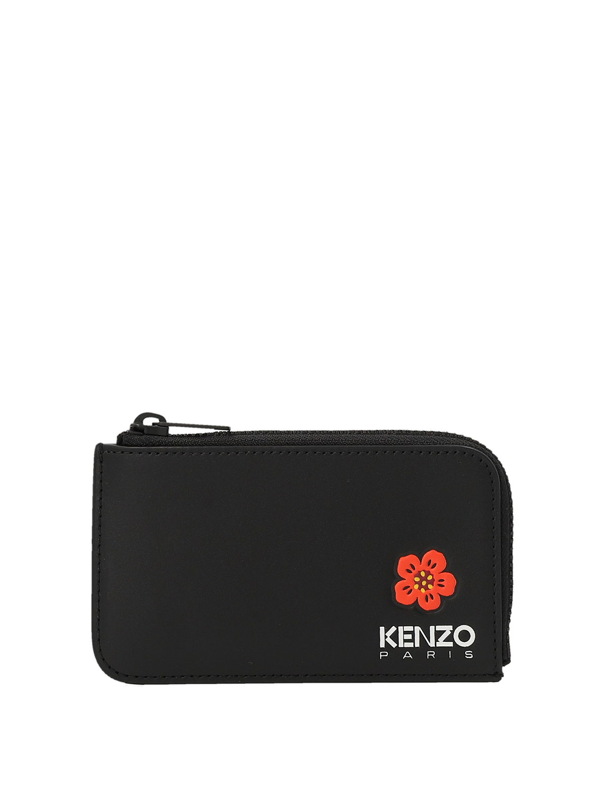 Kenzo Logo Print Card Holder In Black