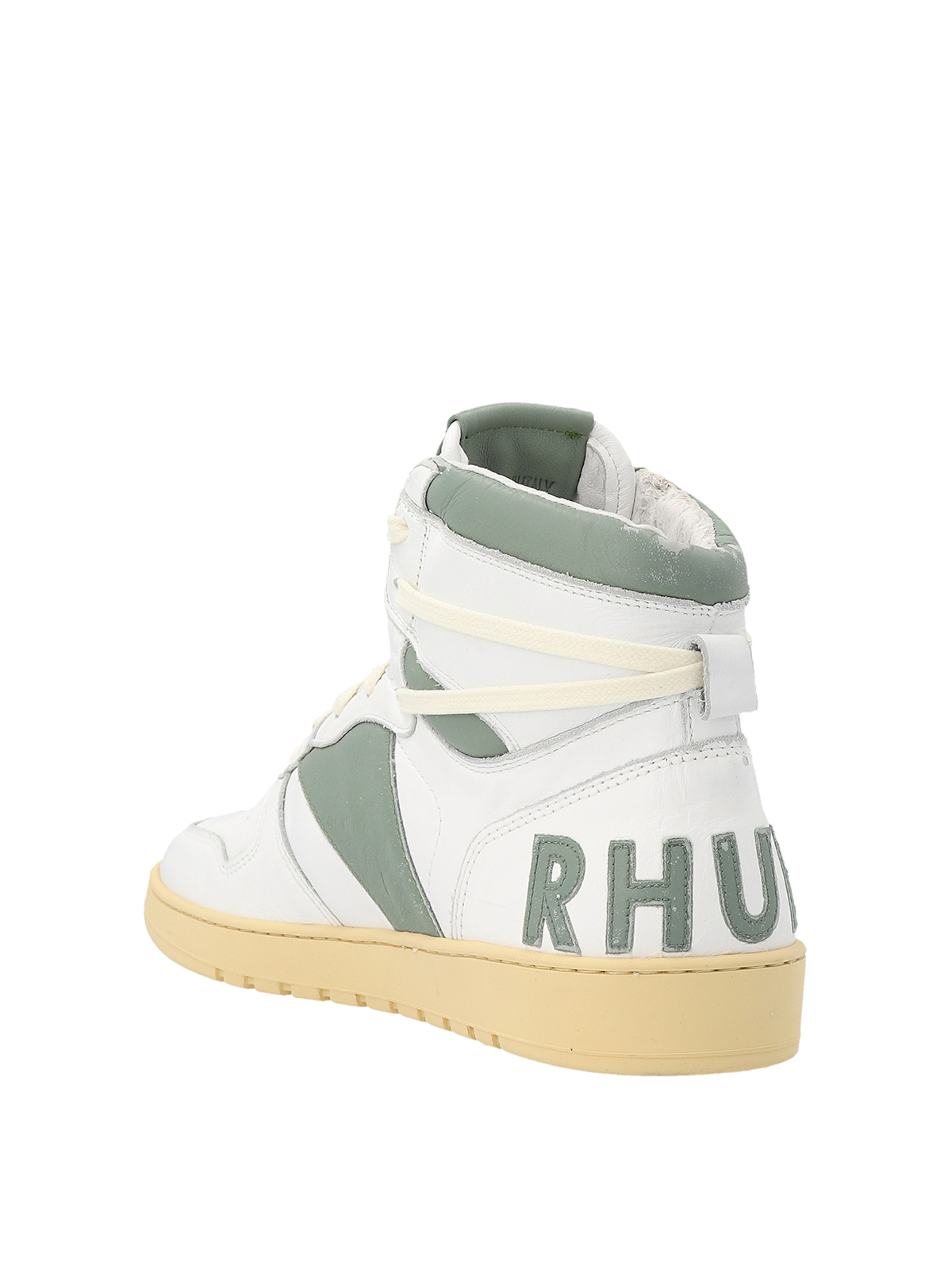 Shop Rhude Rhecess Hi Sneakers In Green