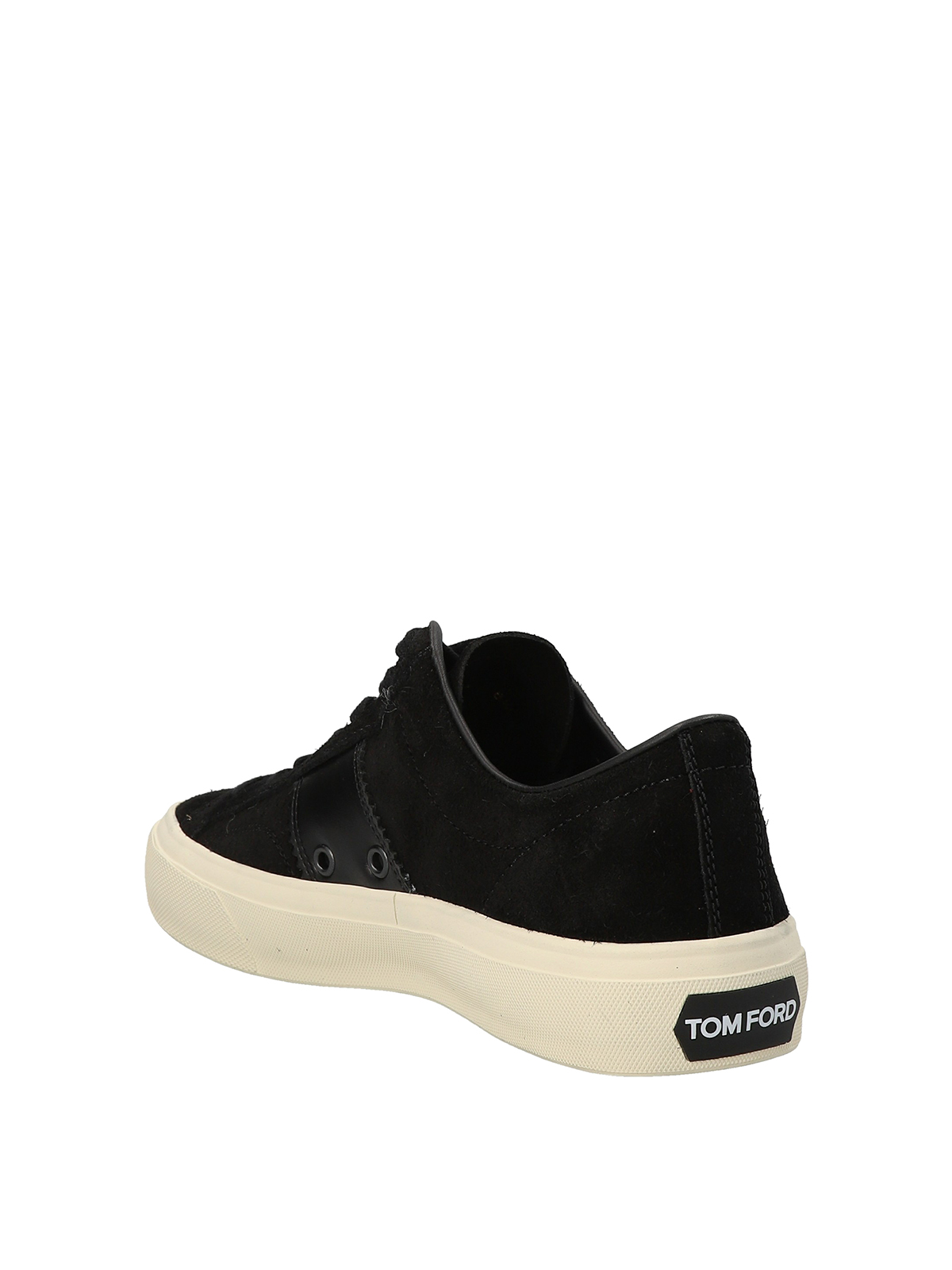 Shop Tom Ford Suede Sneakers In Black