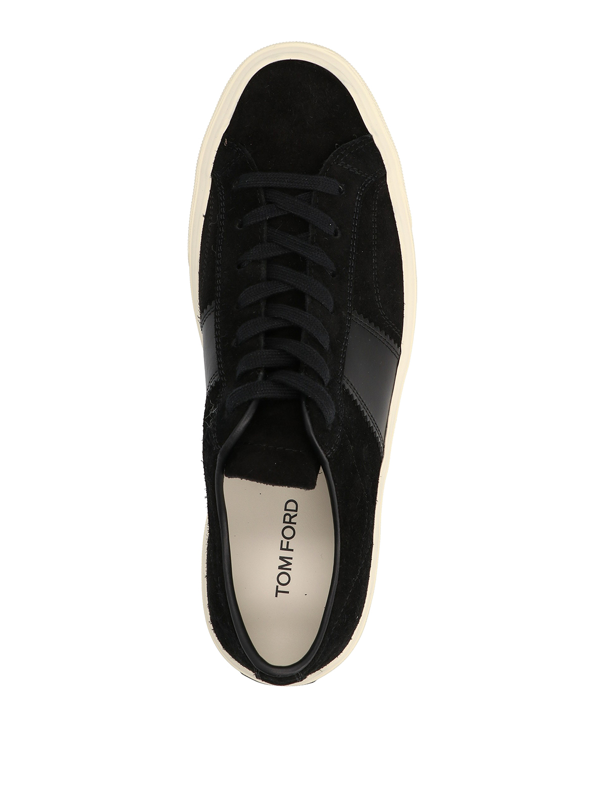 Shop Tom Ford Suede Sneakers In Black
