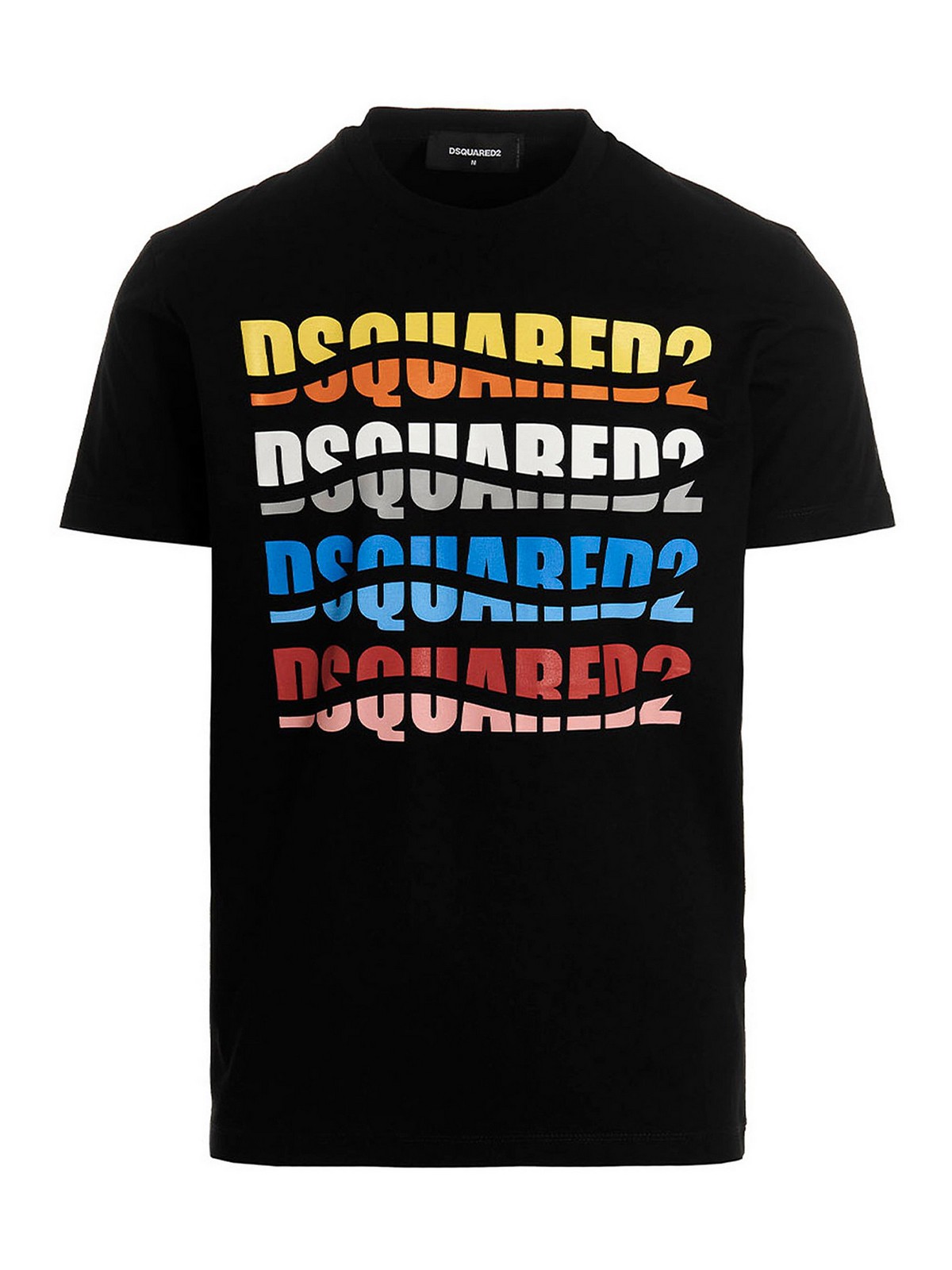 Shop Dsquared2 Camiseta - D2 Color Wave In Black