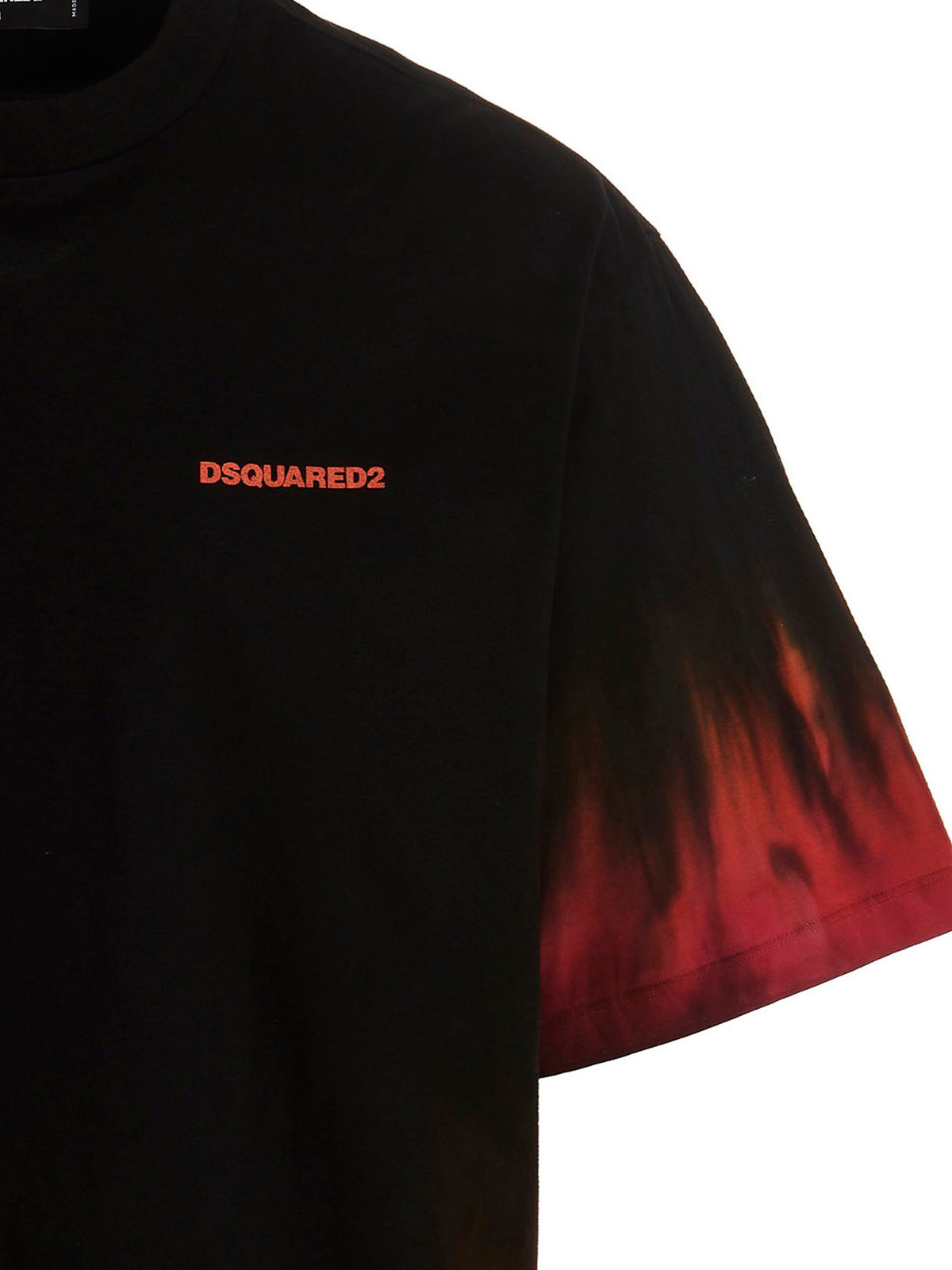 Shop Dsquared2 T-shirt D2 Flame Drop In Black