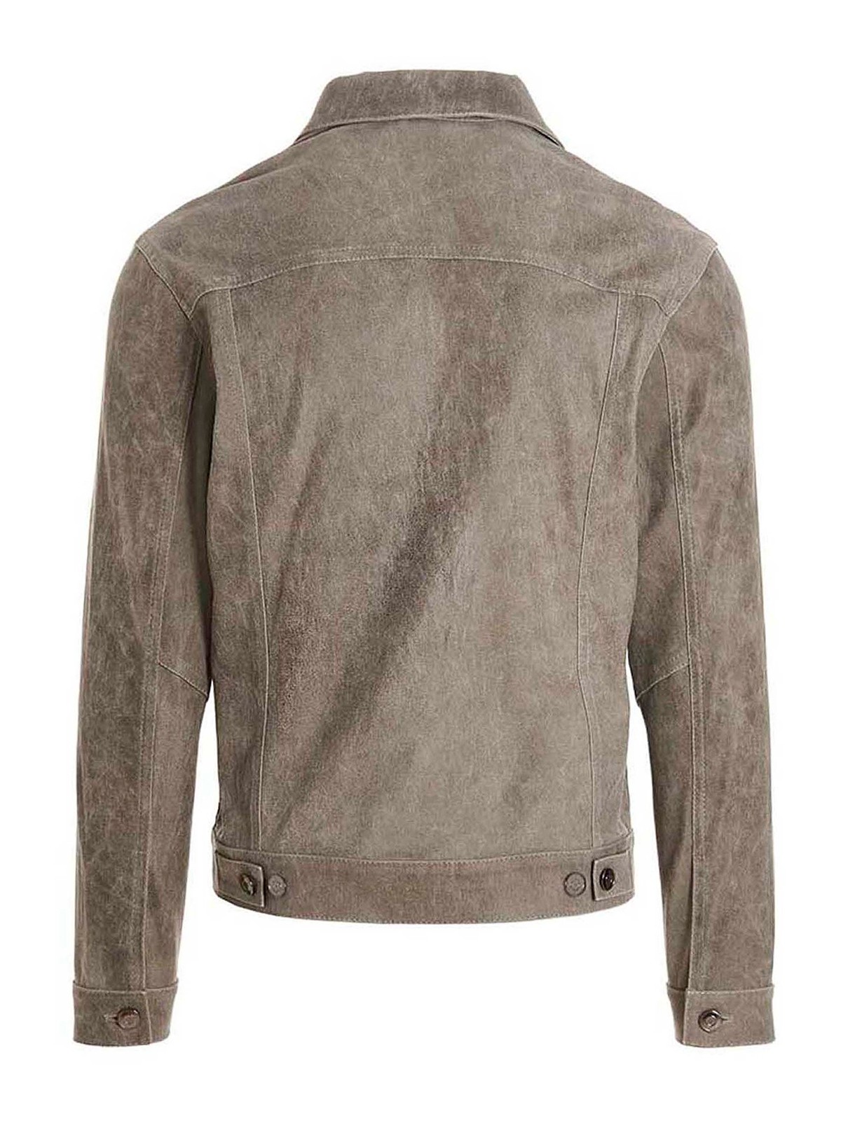 Shop Giorgio Brato Leather Jacket In Grey