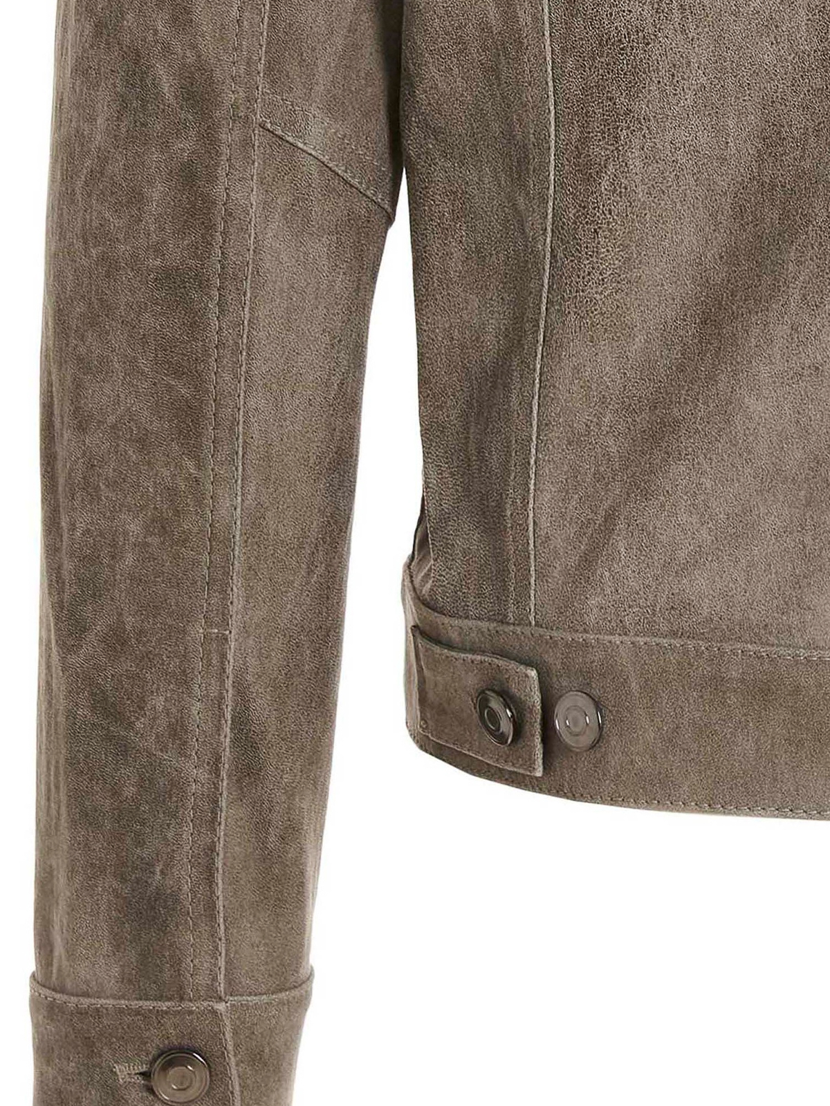 Shop Giorgio Brato Leather Jacket In Grey