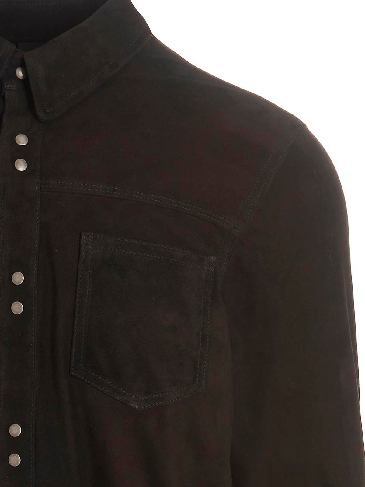 Giorgio Brato Suede shirt - Black - Men | GU23S9812CMSONERO