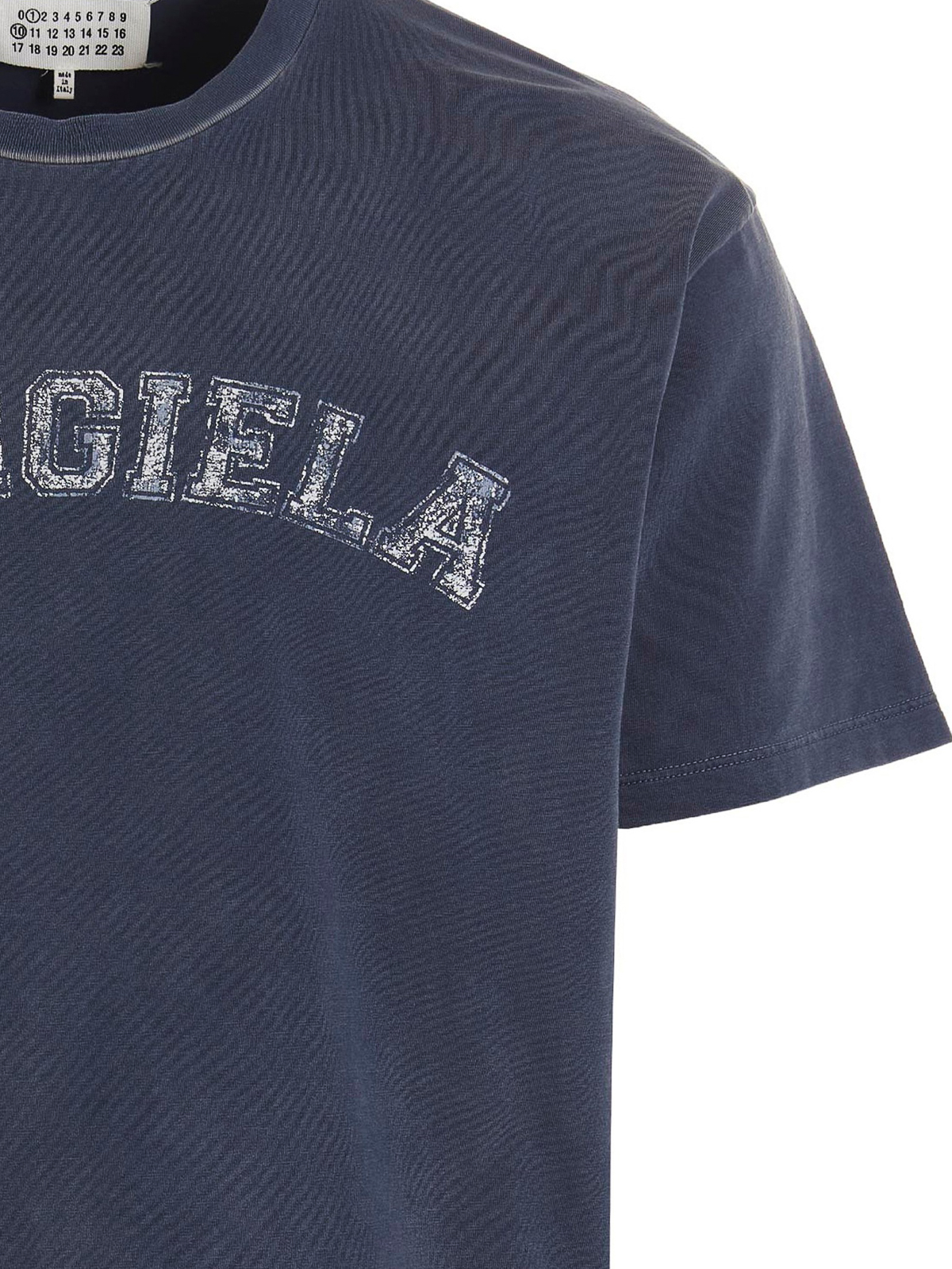 Shop Maison Margiela Logo Print T-shirt In Blue