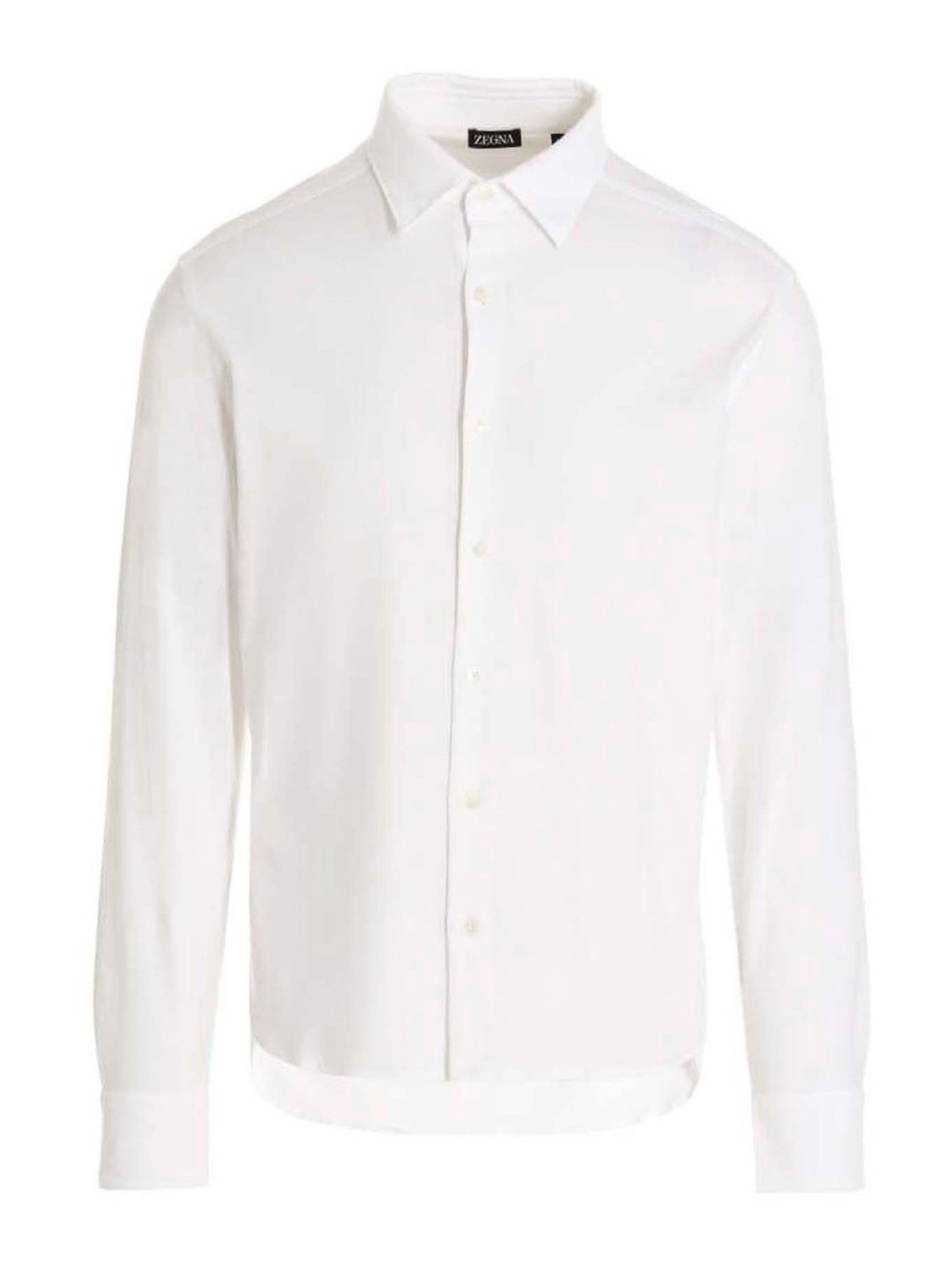 Zegna Long Sleeve Polo Shirt In White
