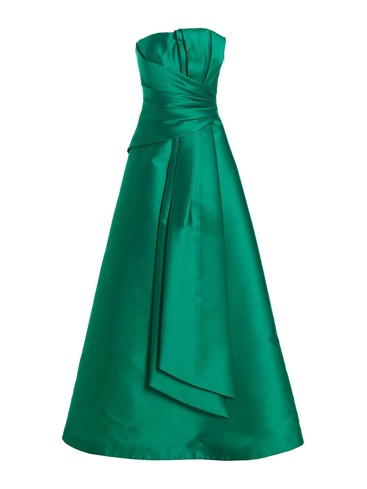 Shop Alberta Ferretti Mikado Long Dress In Green