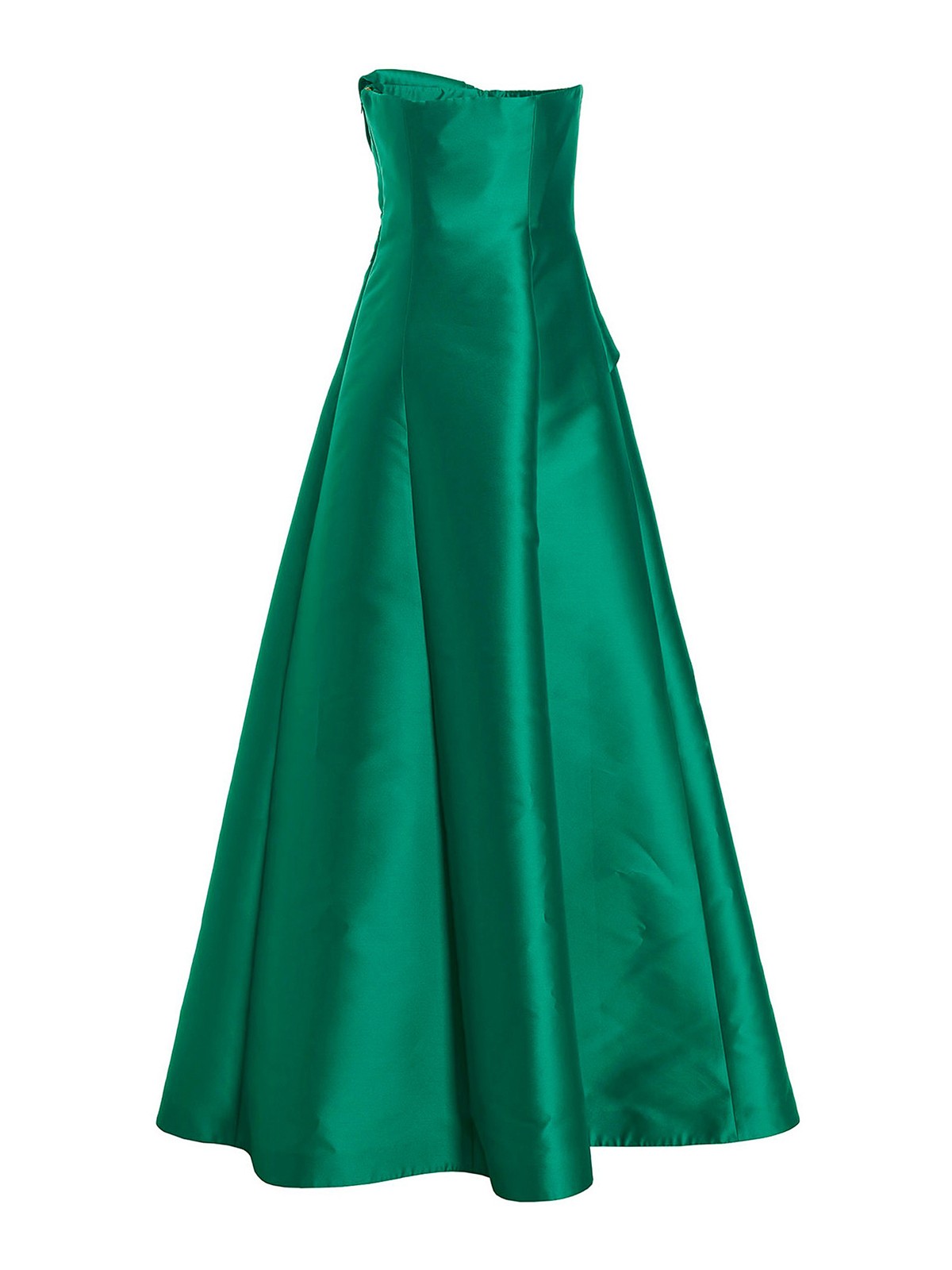 Shop Alberta Ferretti Mikado Long Dress In Green