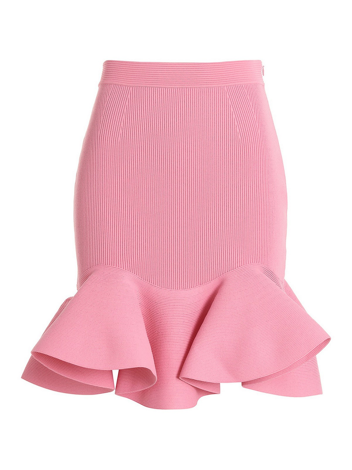Shop Alexander Mcqueen Ruffle Skirt In Rosado