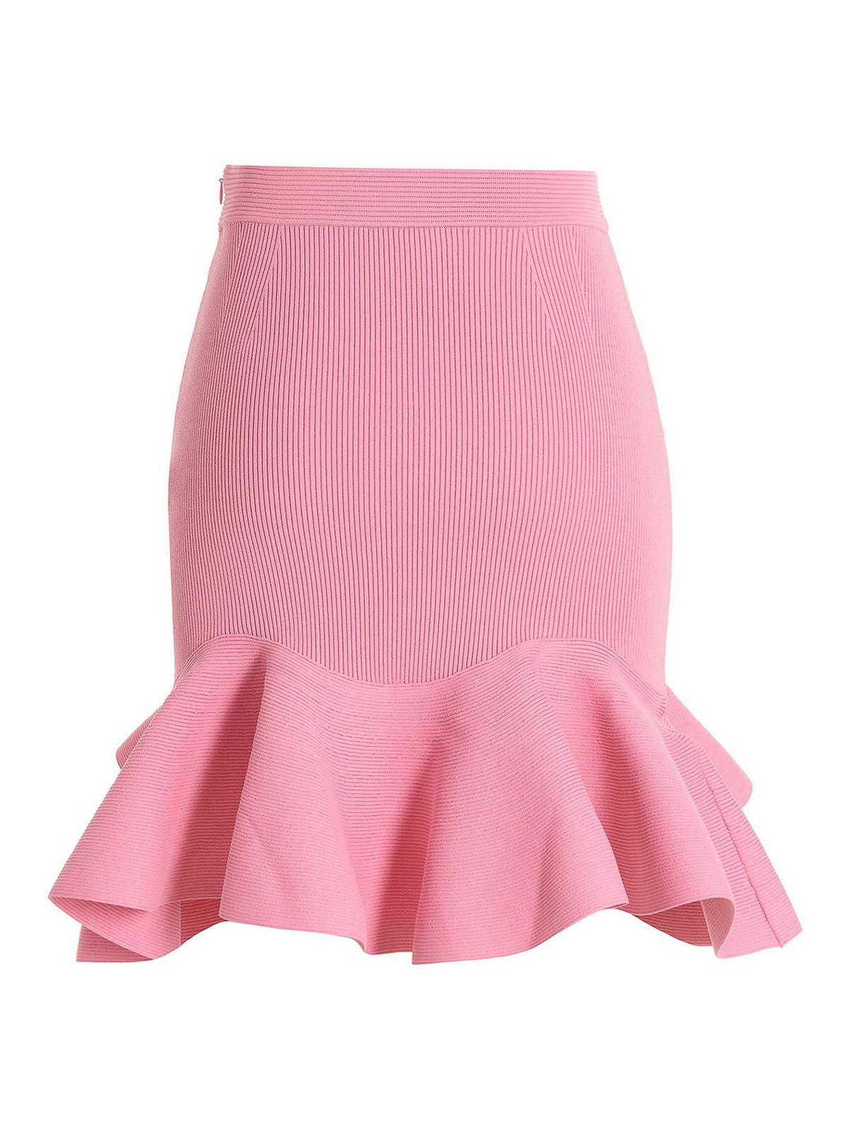 Shop Alexander Mcqueen Ruffle Skirt In Rosado