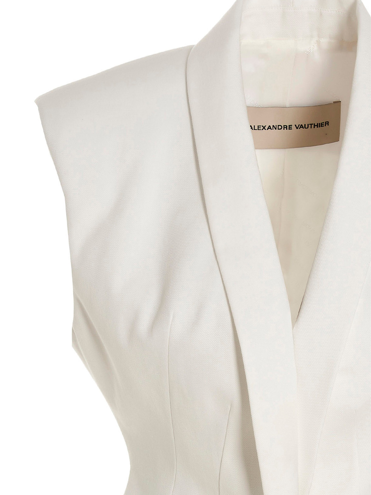 Shop Alexandre Vauthier Padded Shoulder Vest In White
