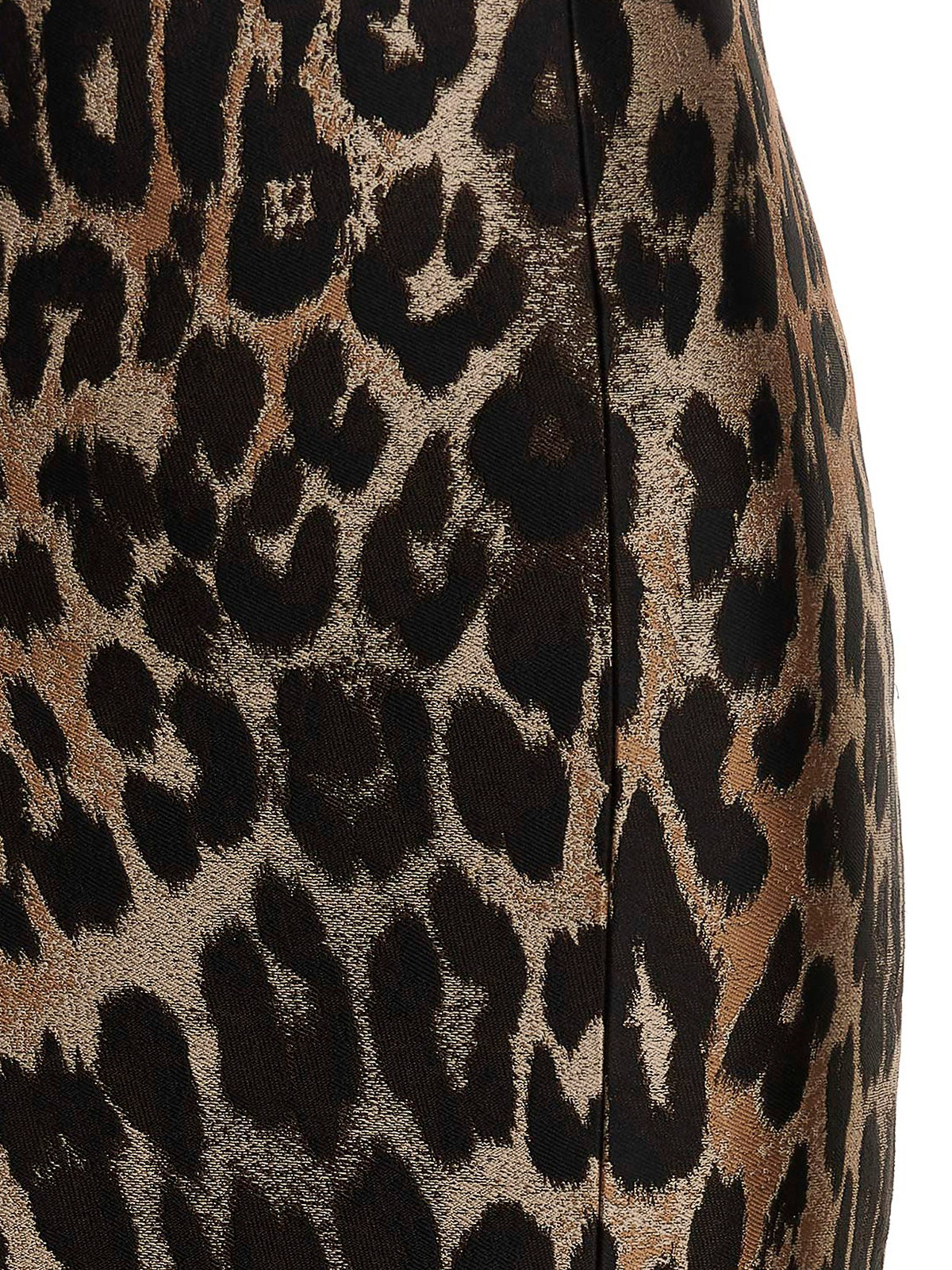 Shop Balmain Leopard Jacquard Skirt In Animal Print