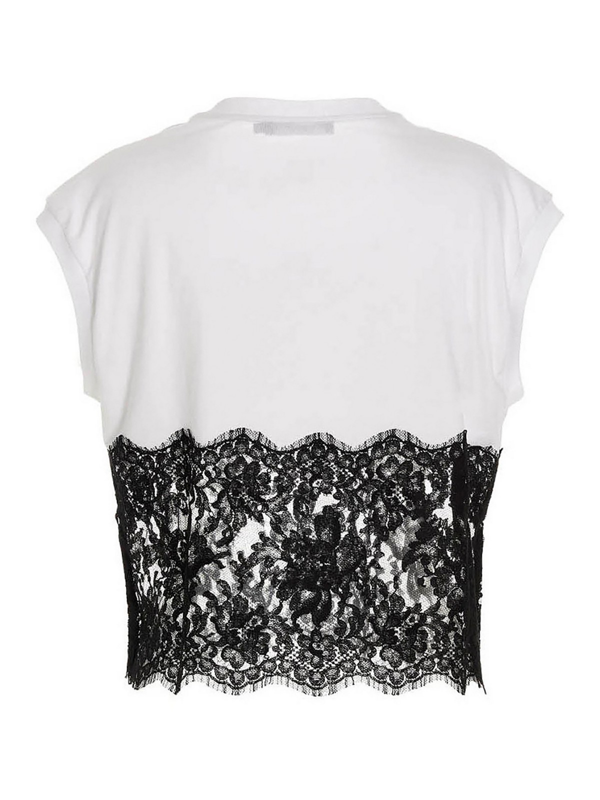 Shop Dolce & Gabbana Logo Lace T-shirt In White