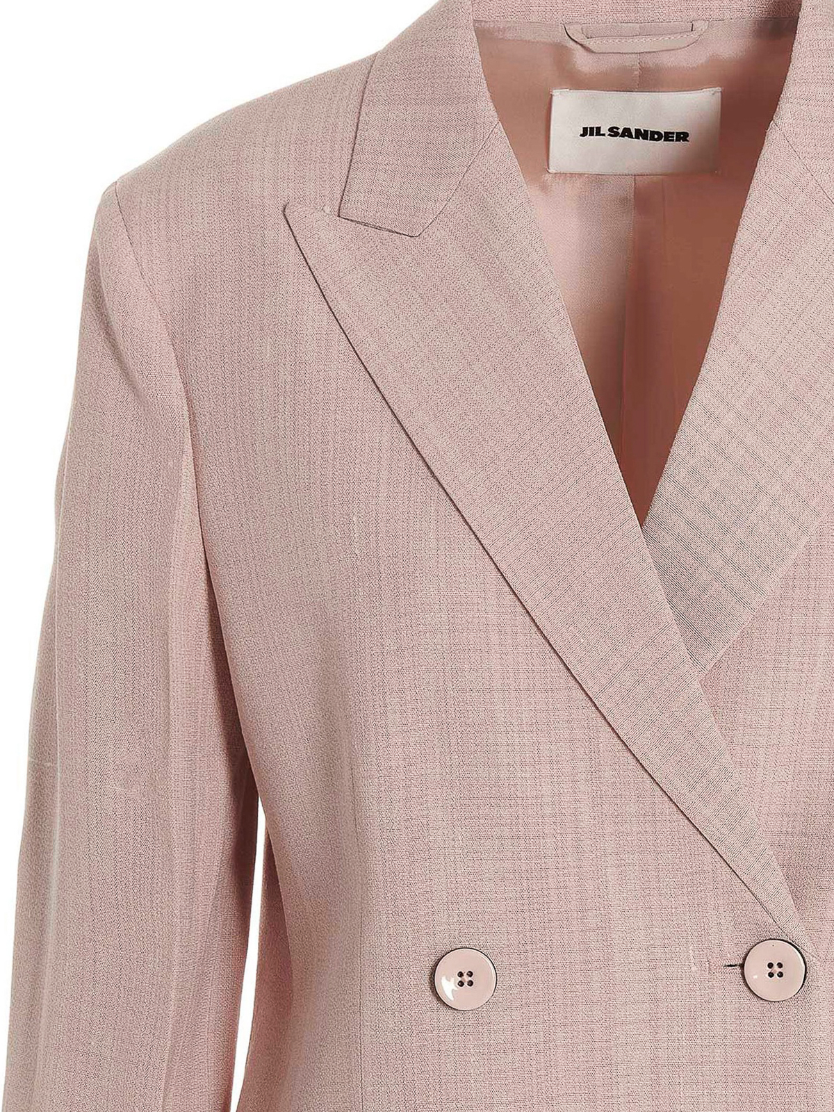 Shop Jil Sander Double Breast Blazer Jacket In Rosado