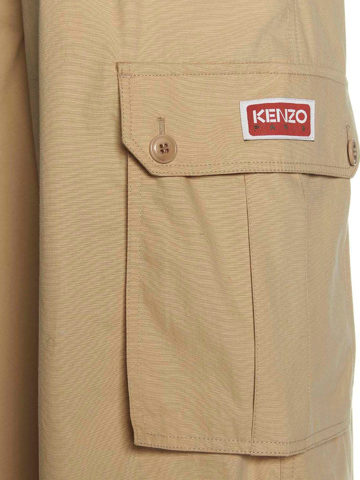 Shop Kenzo Brace Cargo Pants In Beige