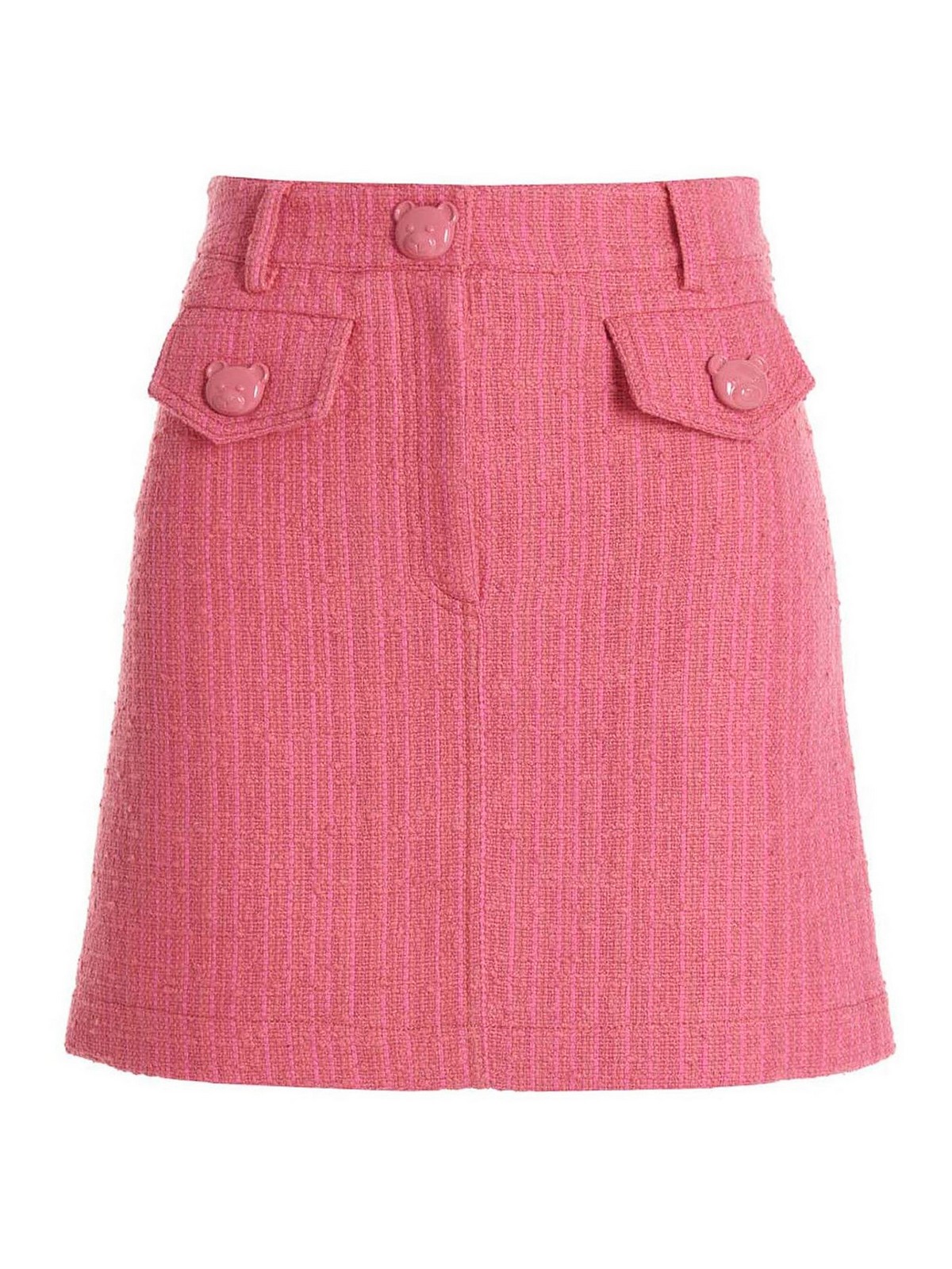 Shop Moschino Mini Tweed Skirt In Fuchsia