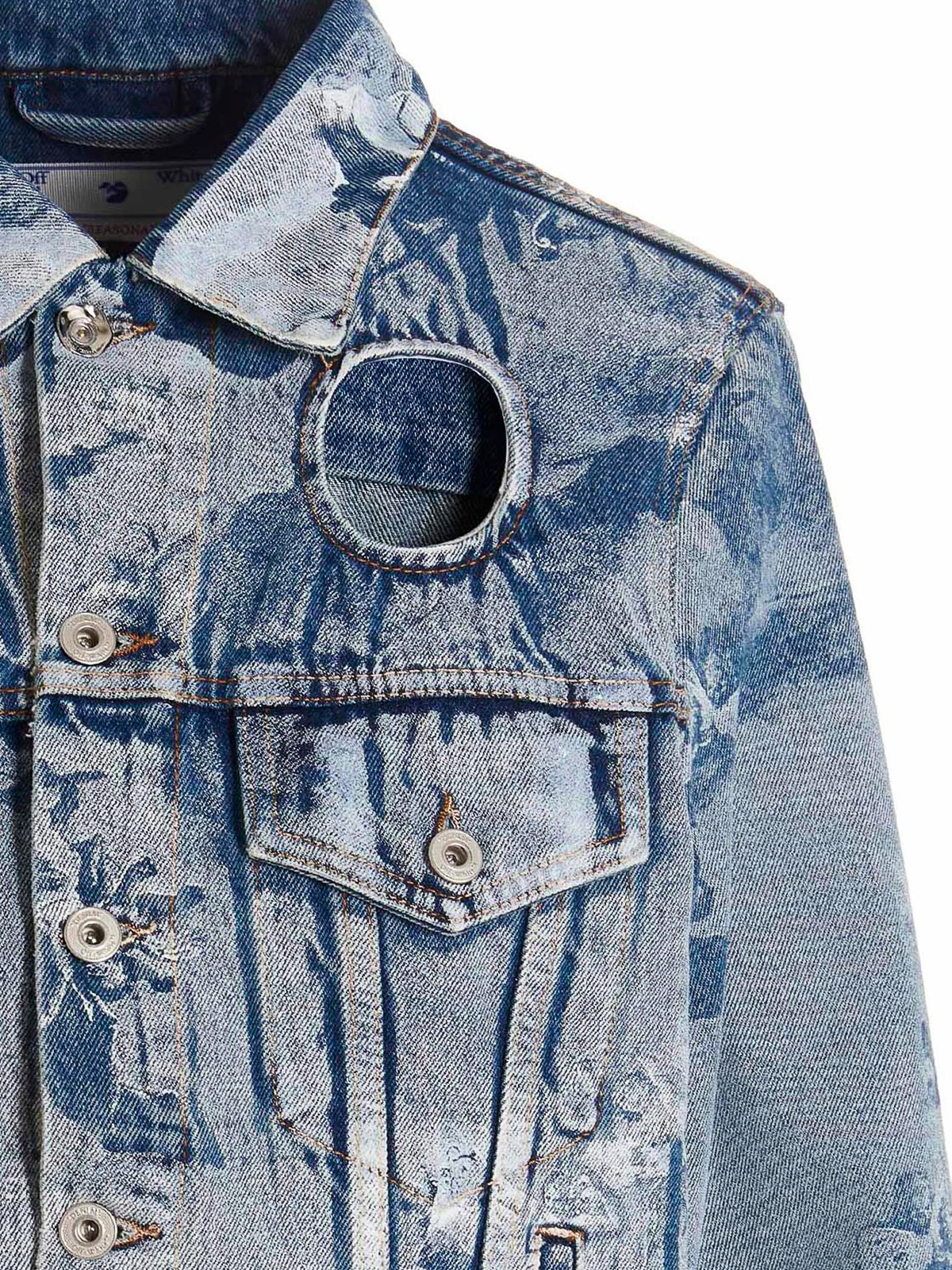 Shop Off-white Sky Meteor Denim Jacket In Azul Claro