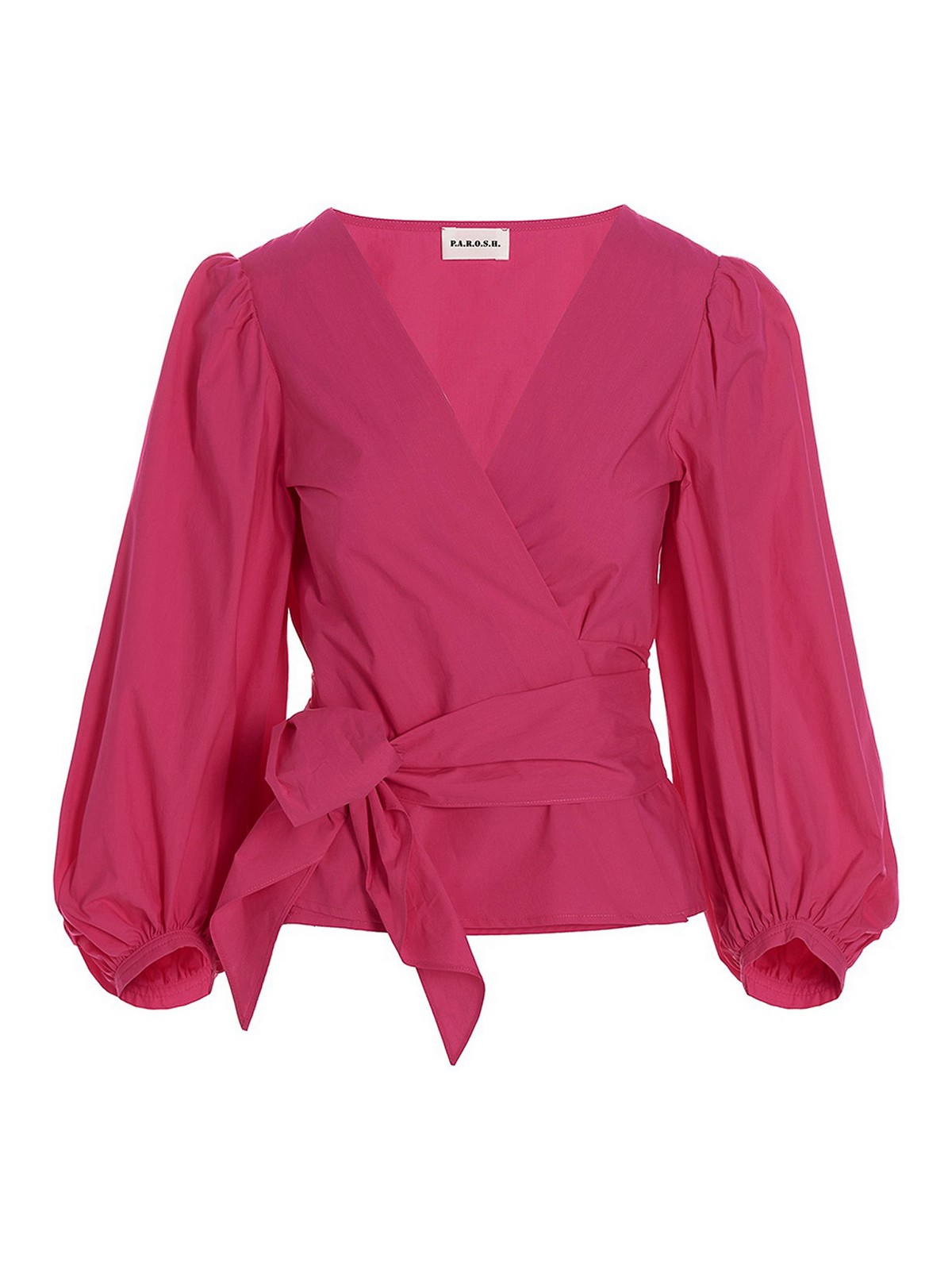 Shop P.a.r.o.s.h Front Crossover Blouse In Fuchsia