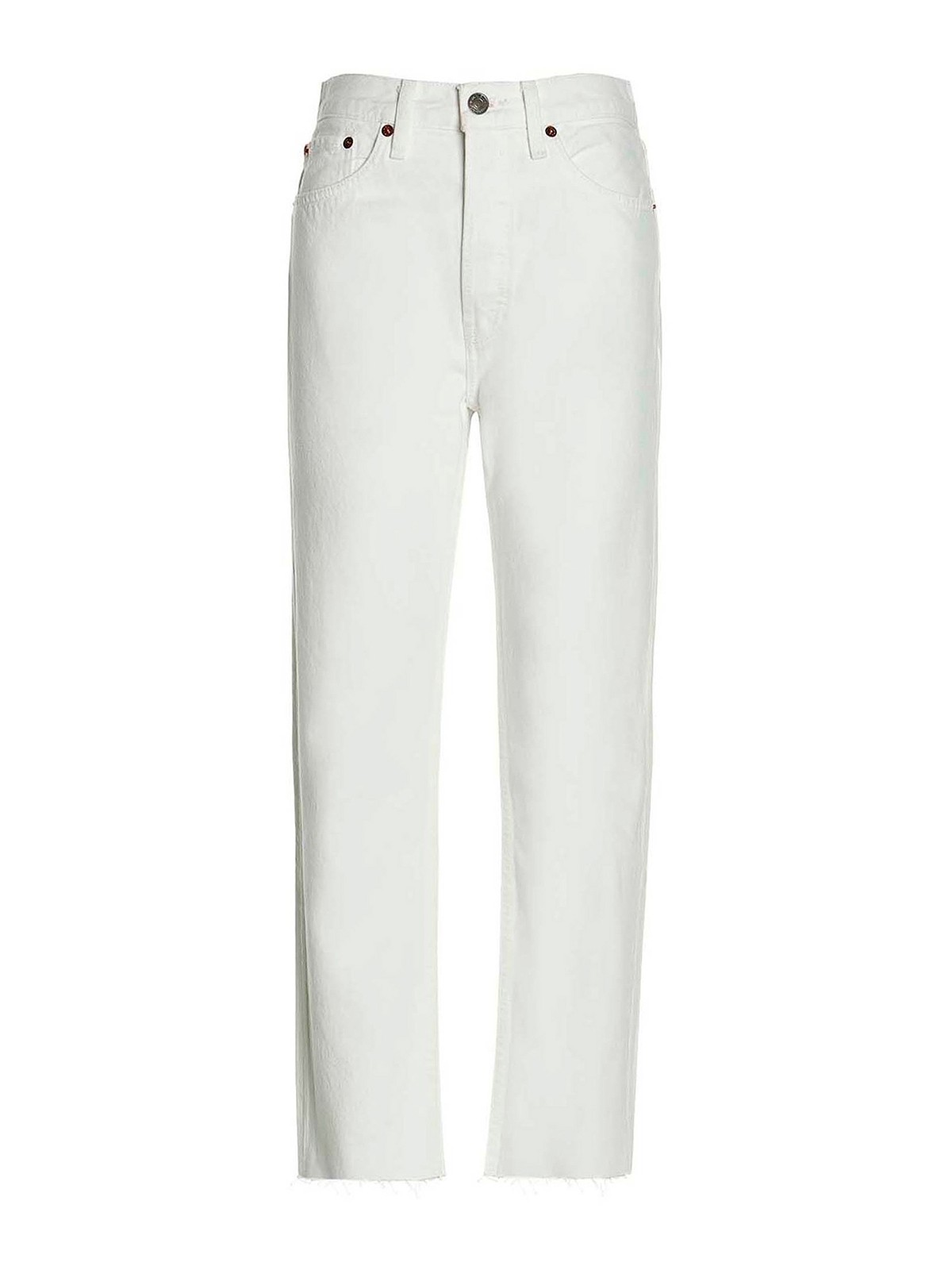 Re/done Stove Pipe Jeans In White