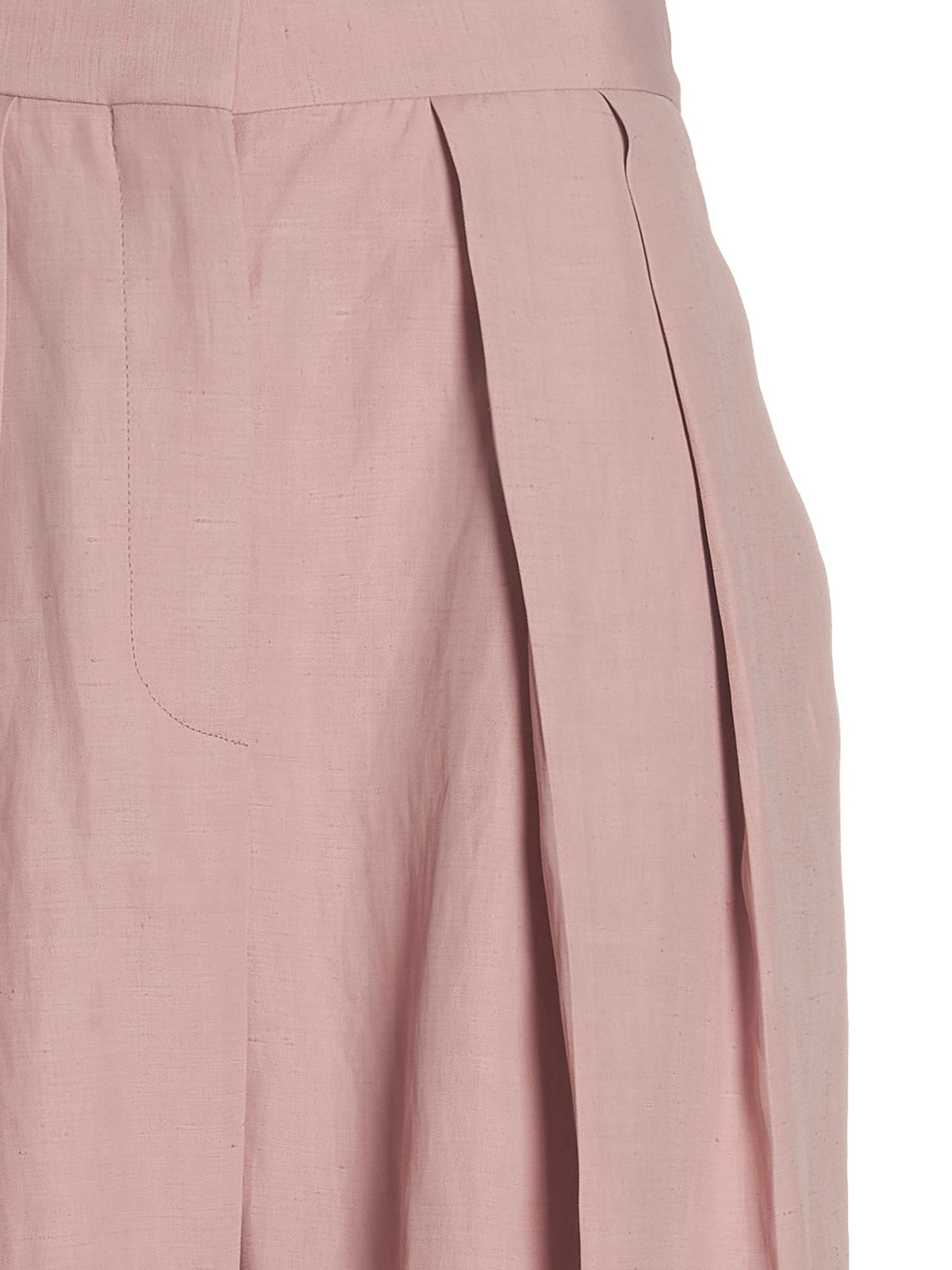 Shop Stella Mccartney Pants With Front Pleats Viscose In Rosado