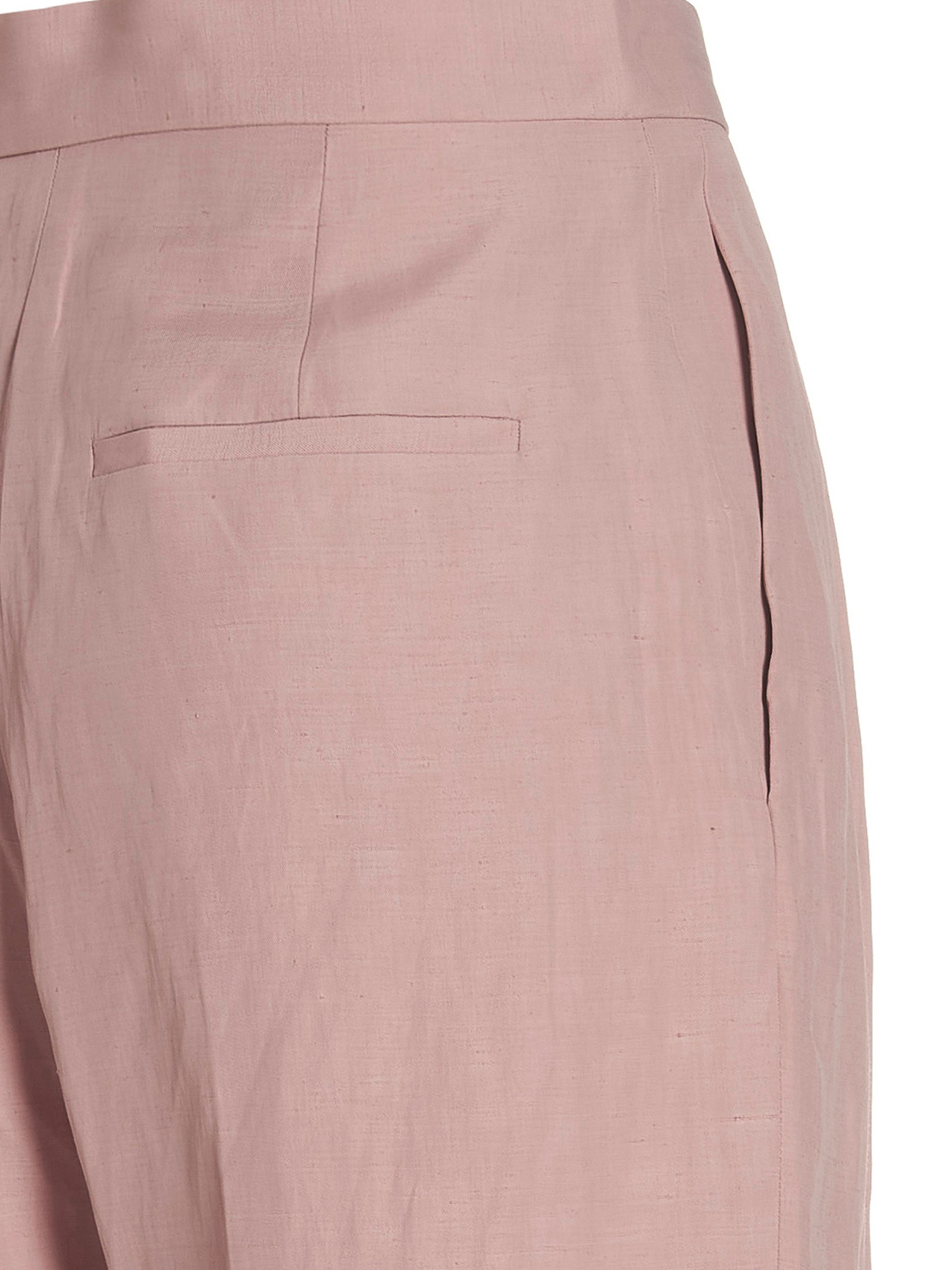 Shop Stella Mccartney Pants With Front Pleats Viscose In Rosado