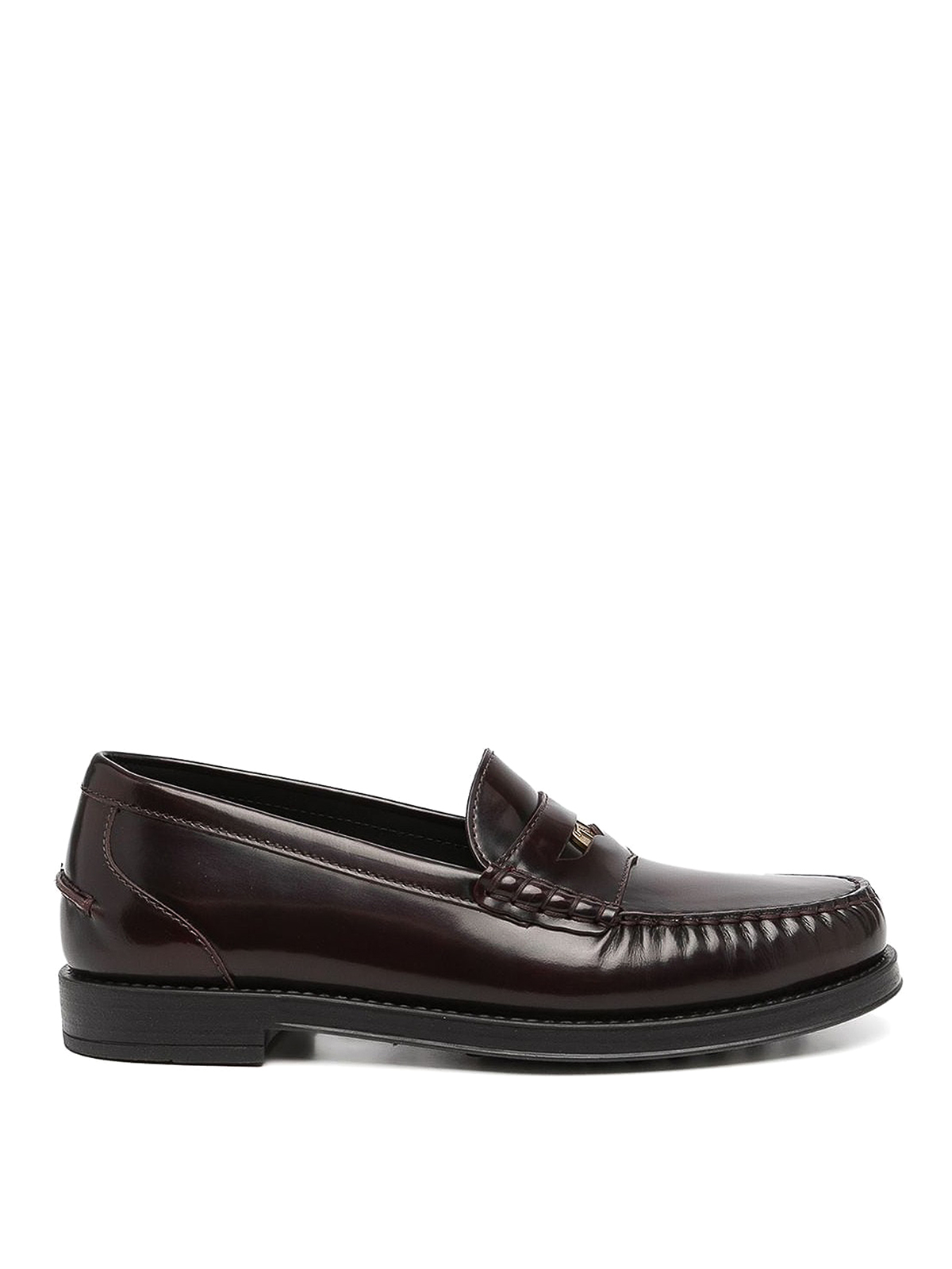 Tod's Leather Loafers In Burdeos