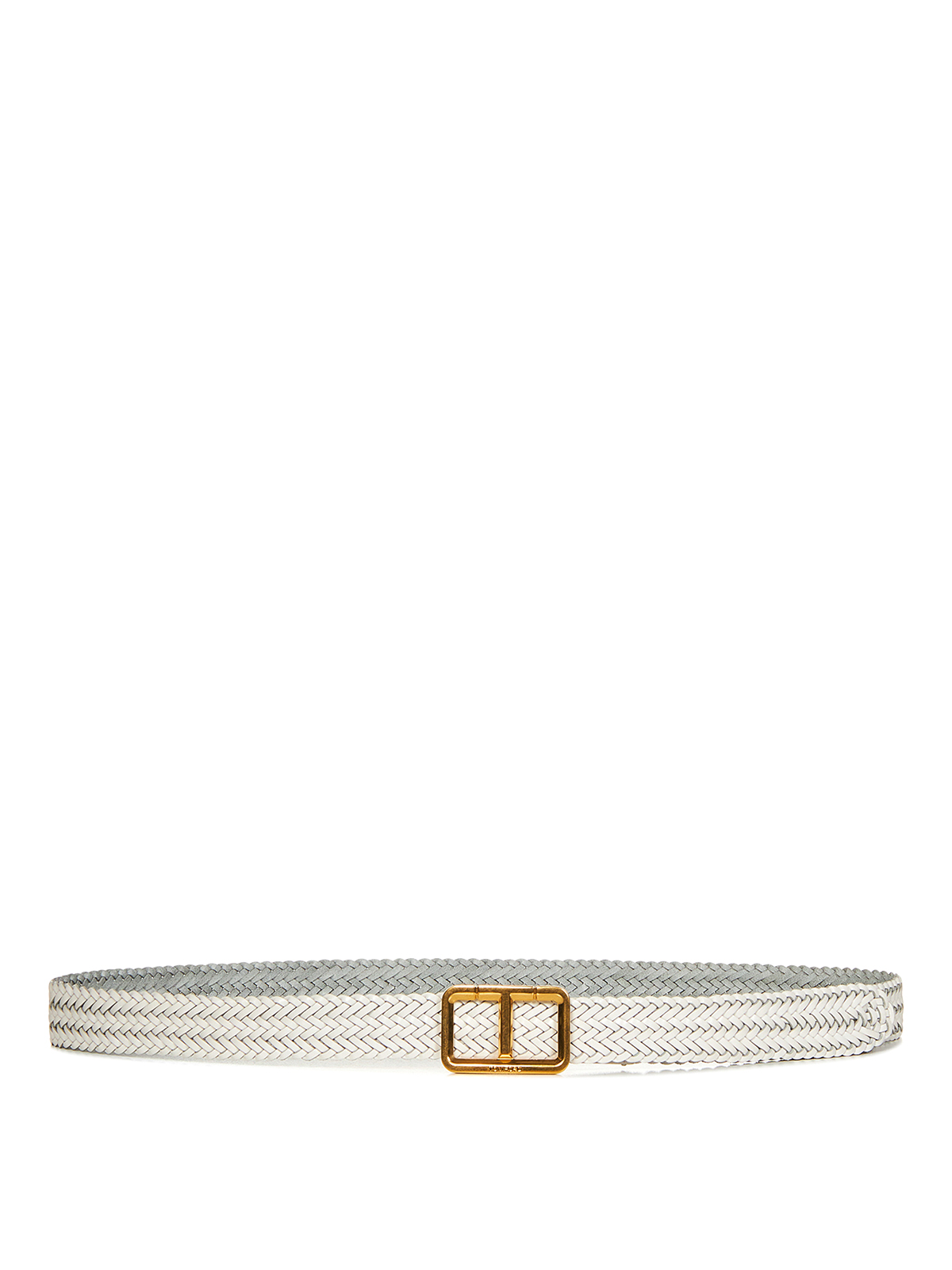 Shop Tom Ford Woven Design Belt In White