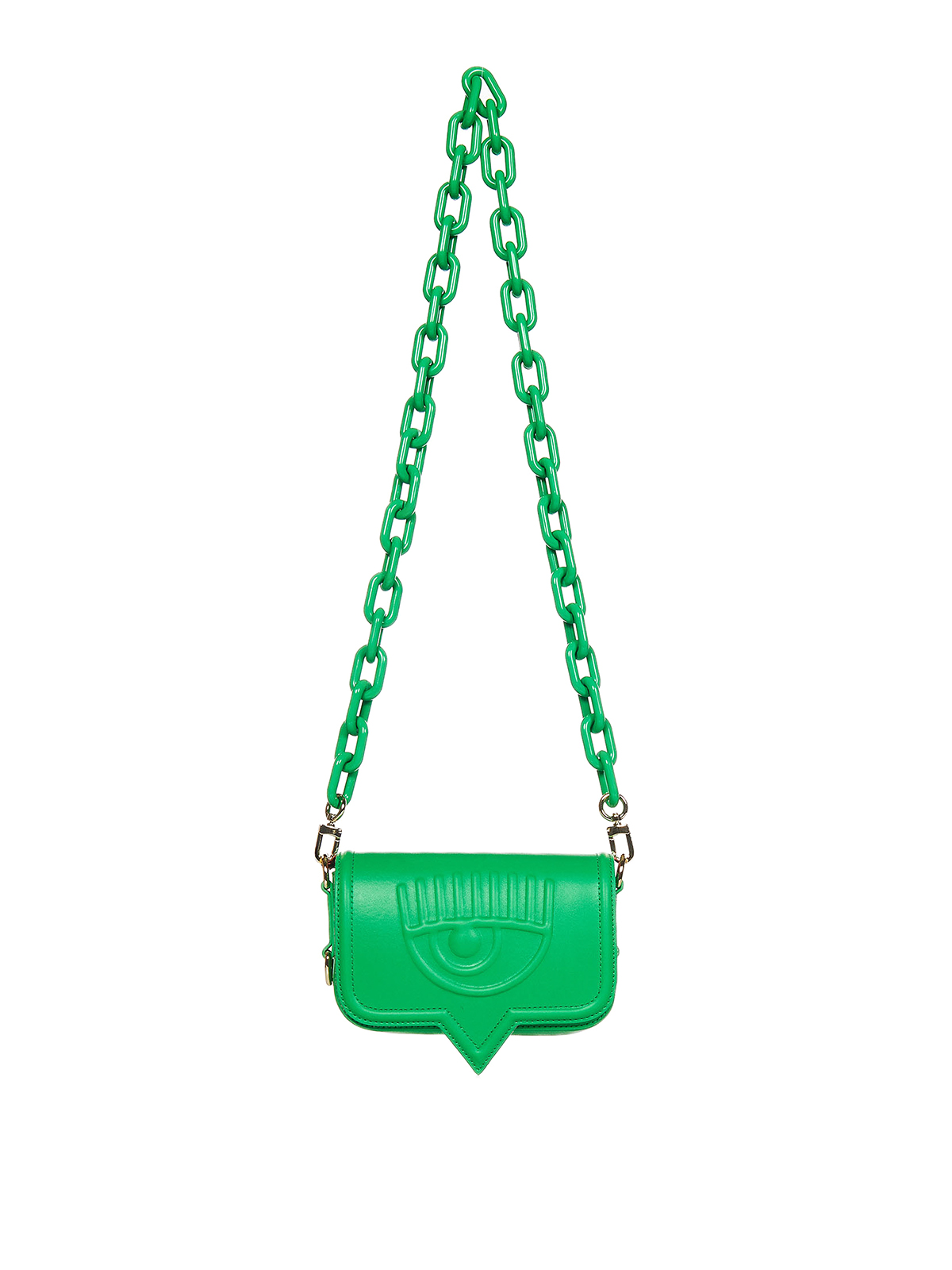 Shop Chiara Ferragni Embossed Logo Cross Body Bag In Green