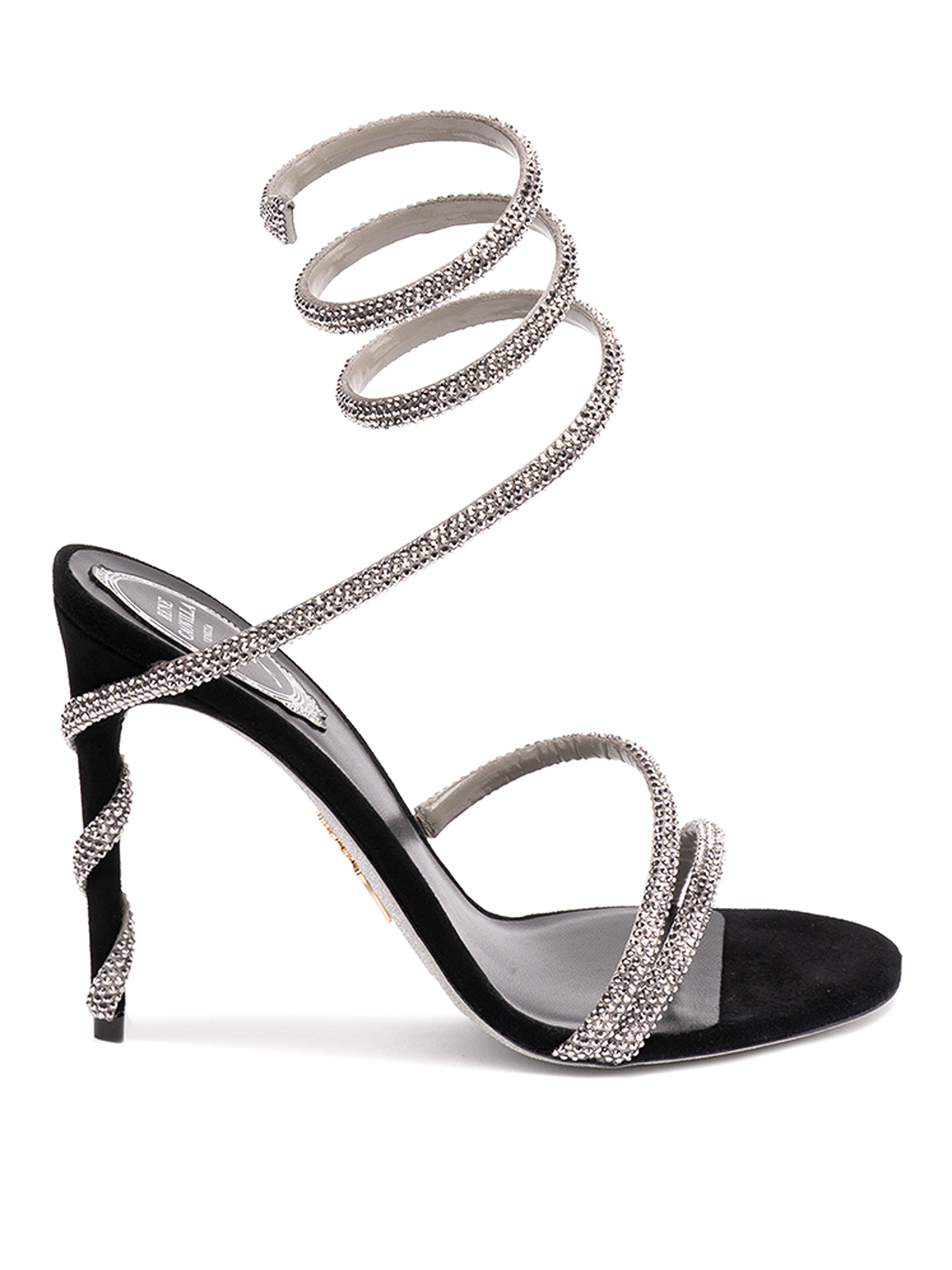 René Caovilla Margot 105mm Crystal-embellished Sandals In Silver