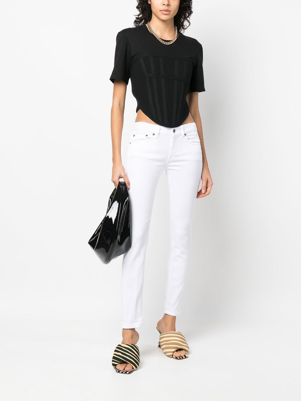 Shop Dondup Monroe Faded Jeans In White