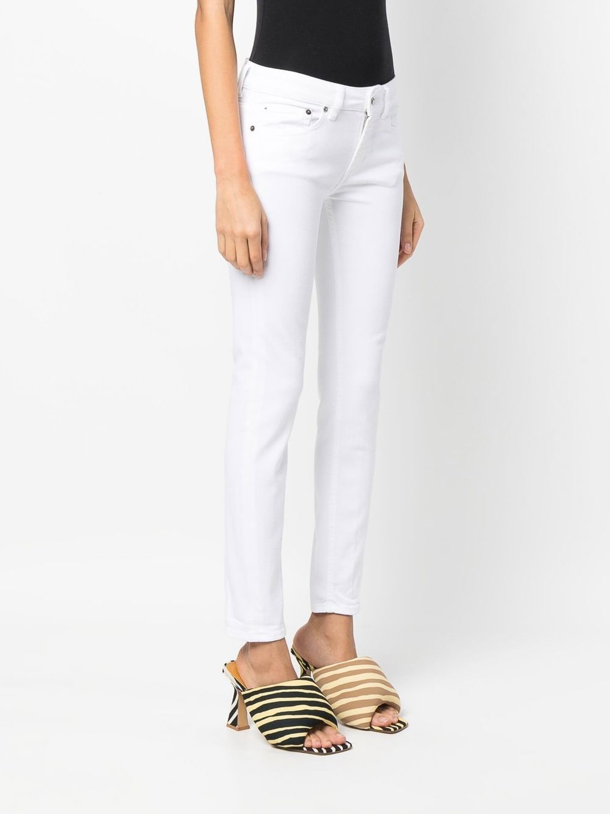 Shop Dondup Monroe Faded Jeans In White