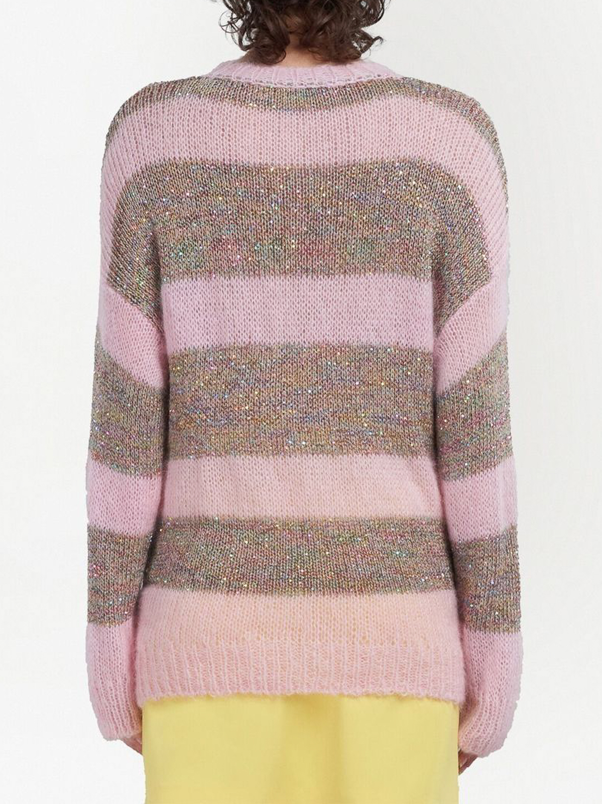 Shop Marni Striped Wool Jumper In Pink