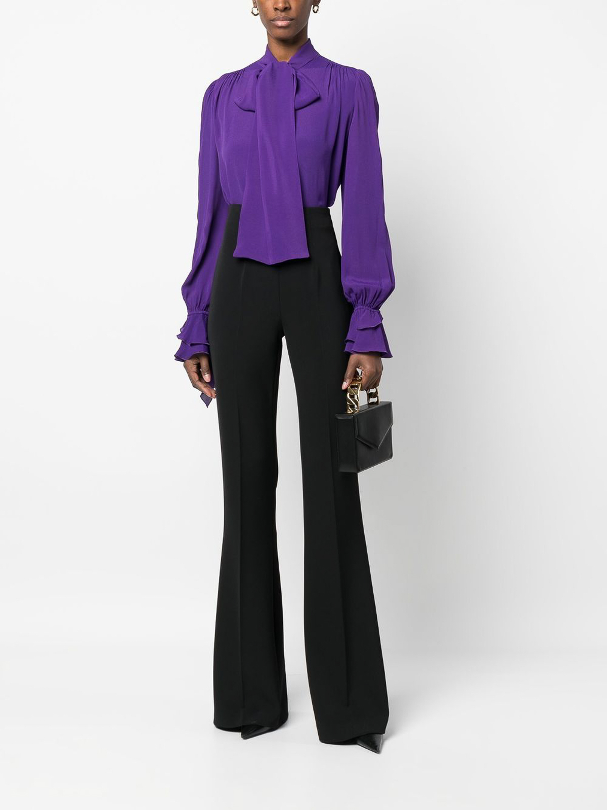 Pleated British Style Tailored Trousers - Straight Fit High Rise main image 1