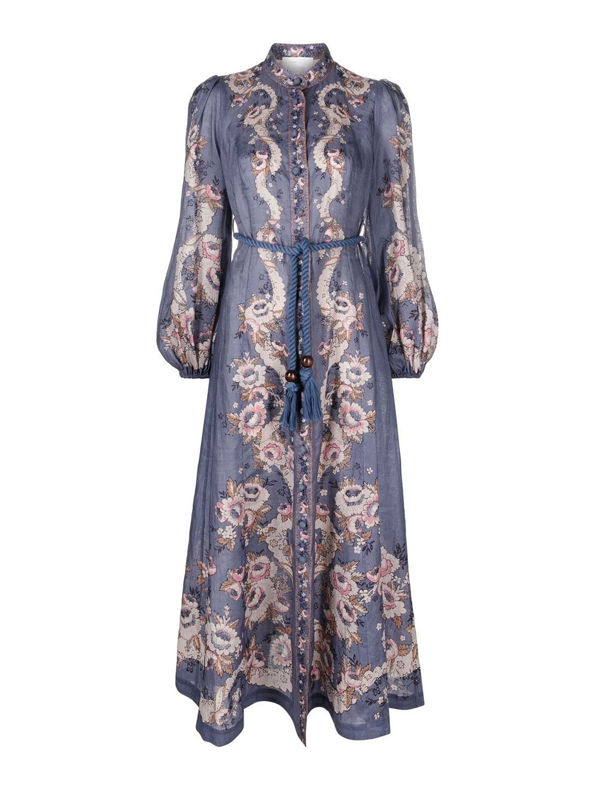 ZIMMERMAN Vitali マキシリネンドレス Zimmermann Vitali dress with embroidery and rope belt