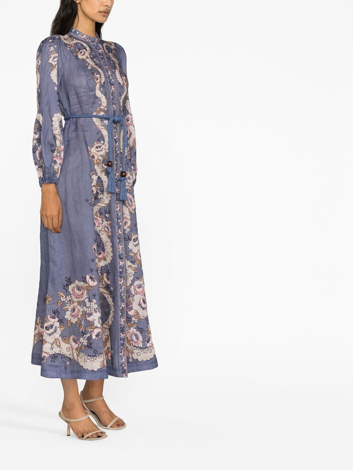 ZIMMERMAN Vitali マキシリネンドレス Zimmermann Vitali dress with embroidery and rope belt