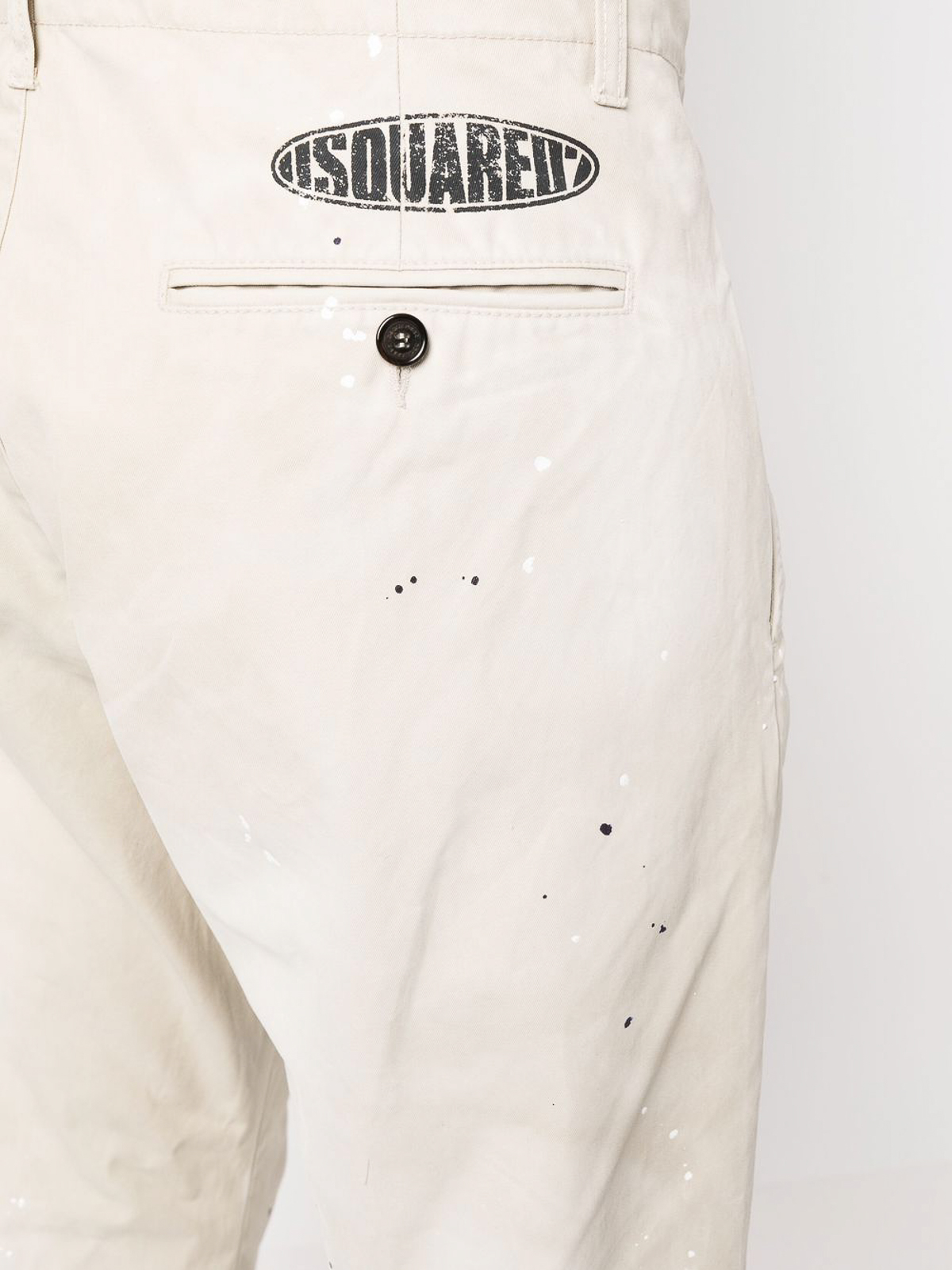 Shop Dsquared2 Surf Board New Dan Painted Spot Trousers In White