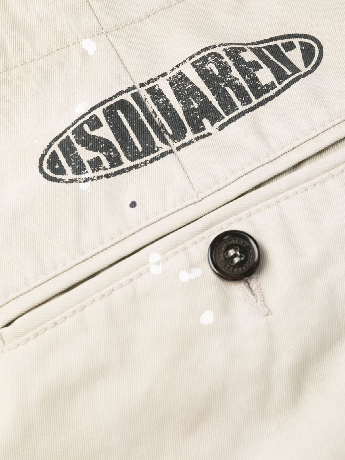 Shop Dsquared2 Surf Board New Dan Painted Spot Trousers In White