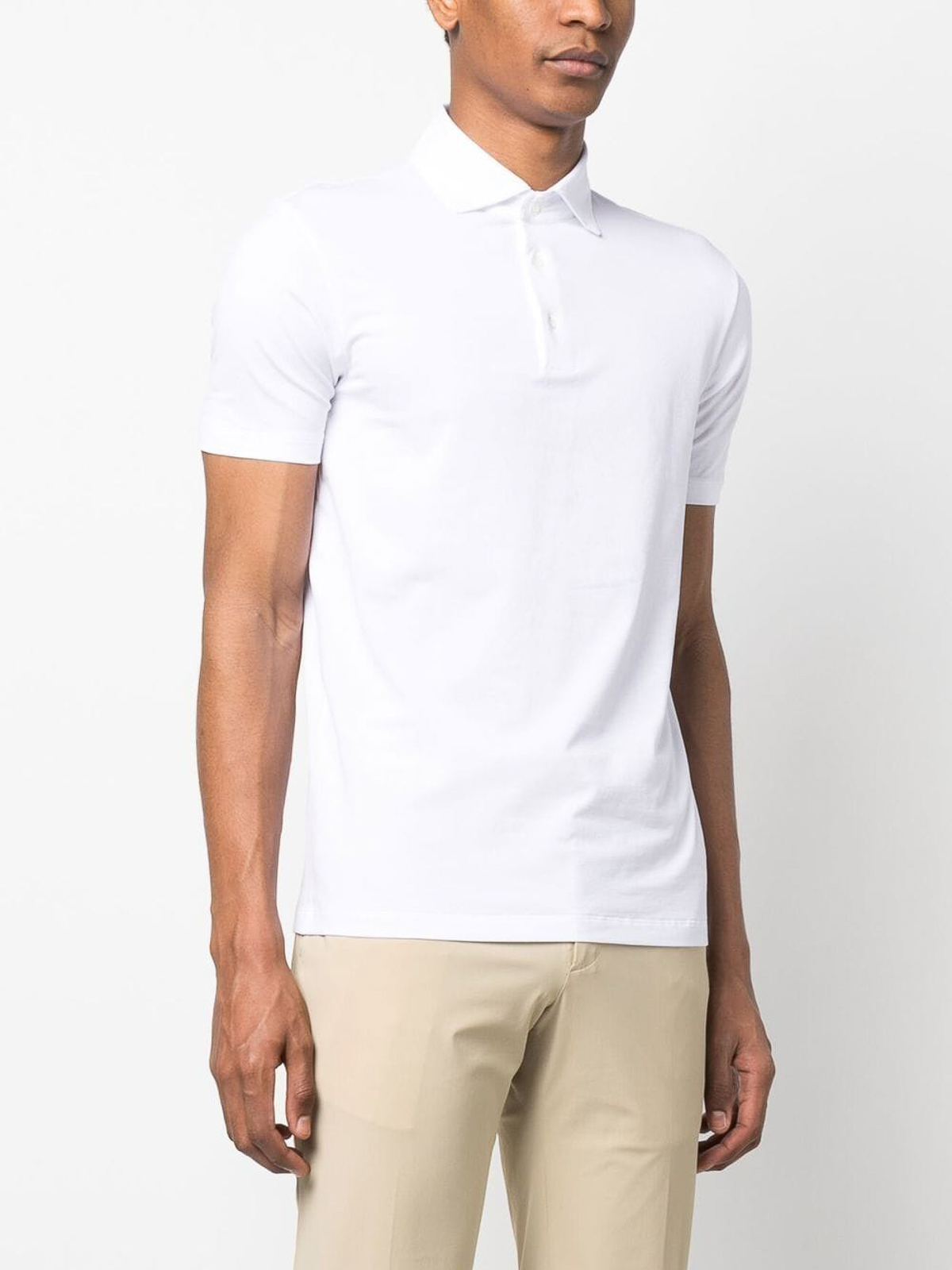 Shop Malo Cotton Polo Shirt In Blanco