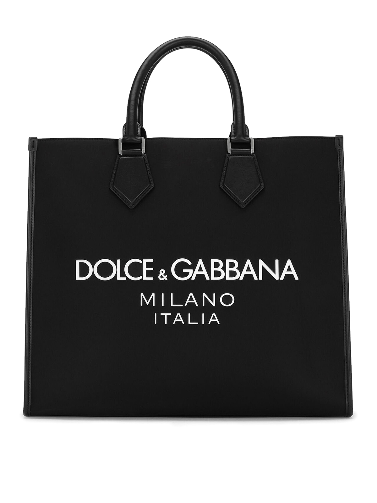 Dolce & Gabbana Nylon Bag With Front Logo In Black