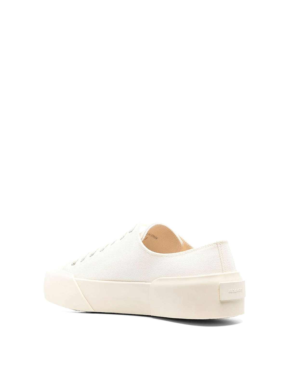 Shop Jil Sander White Canvas Trainers