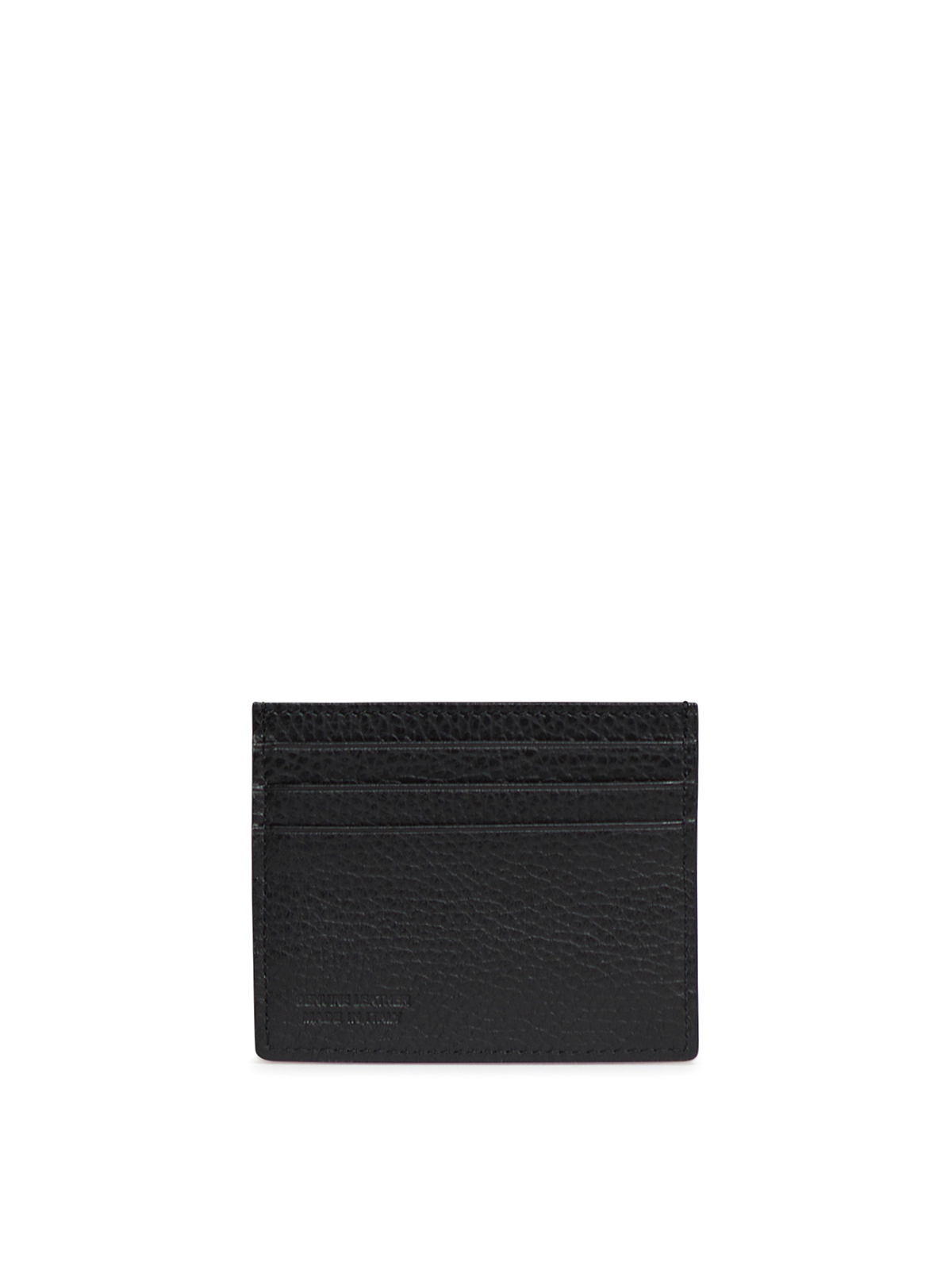 Shop Kiton Grained Leather Card Holder With Logo In Black